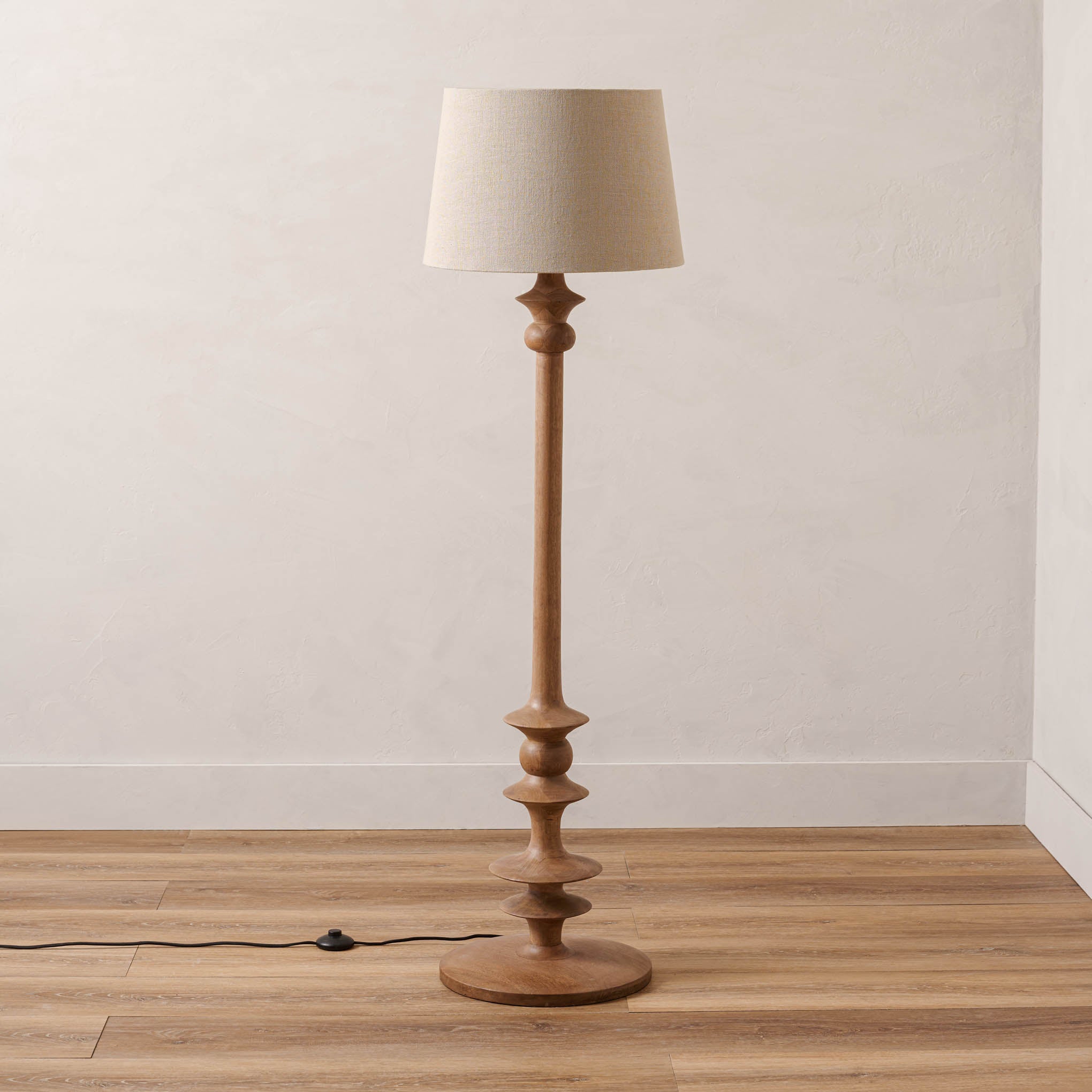 Enzo Turned Wood Floor Lamp