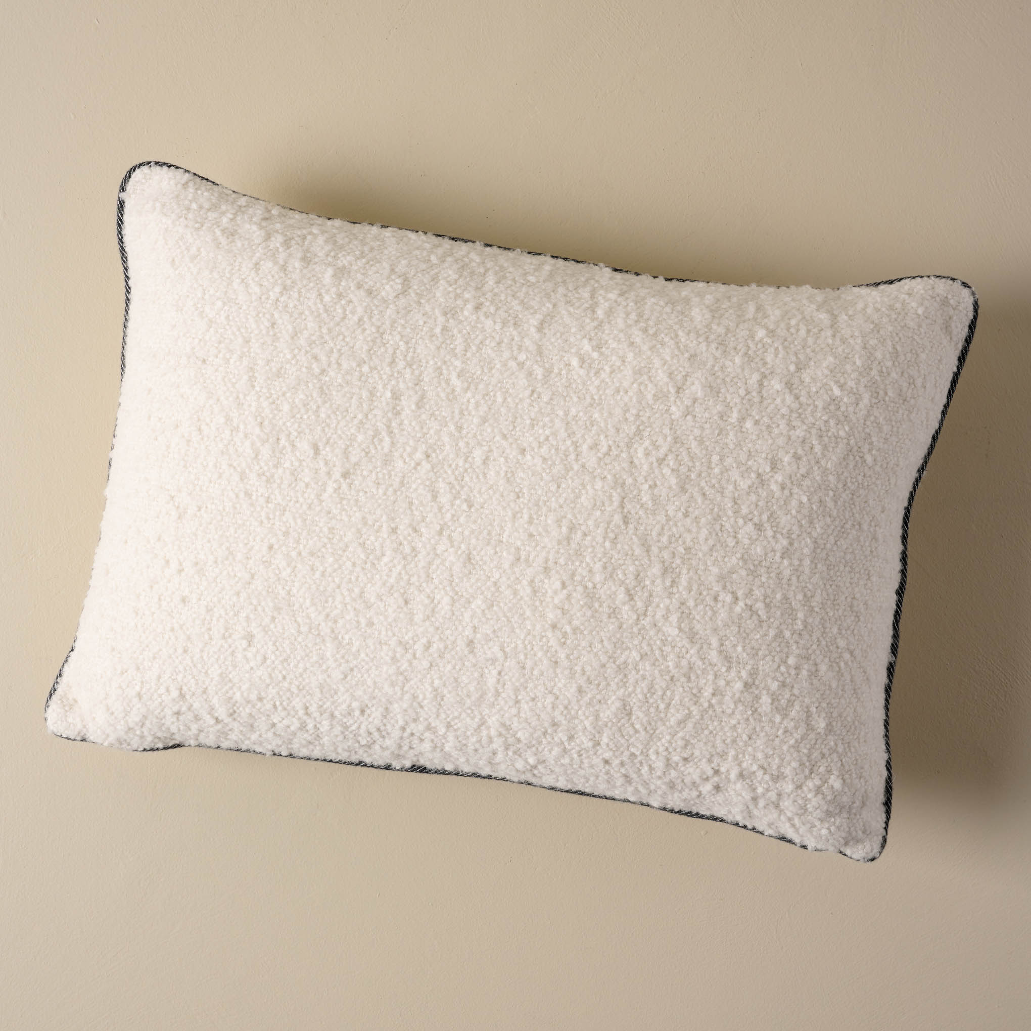 Boucle Cream Pillow with Serged Edge $68.00