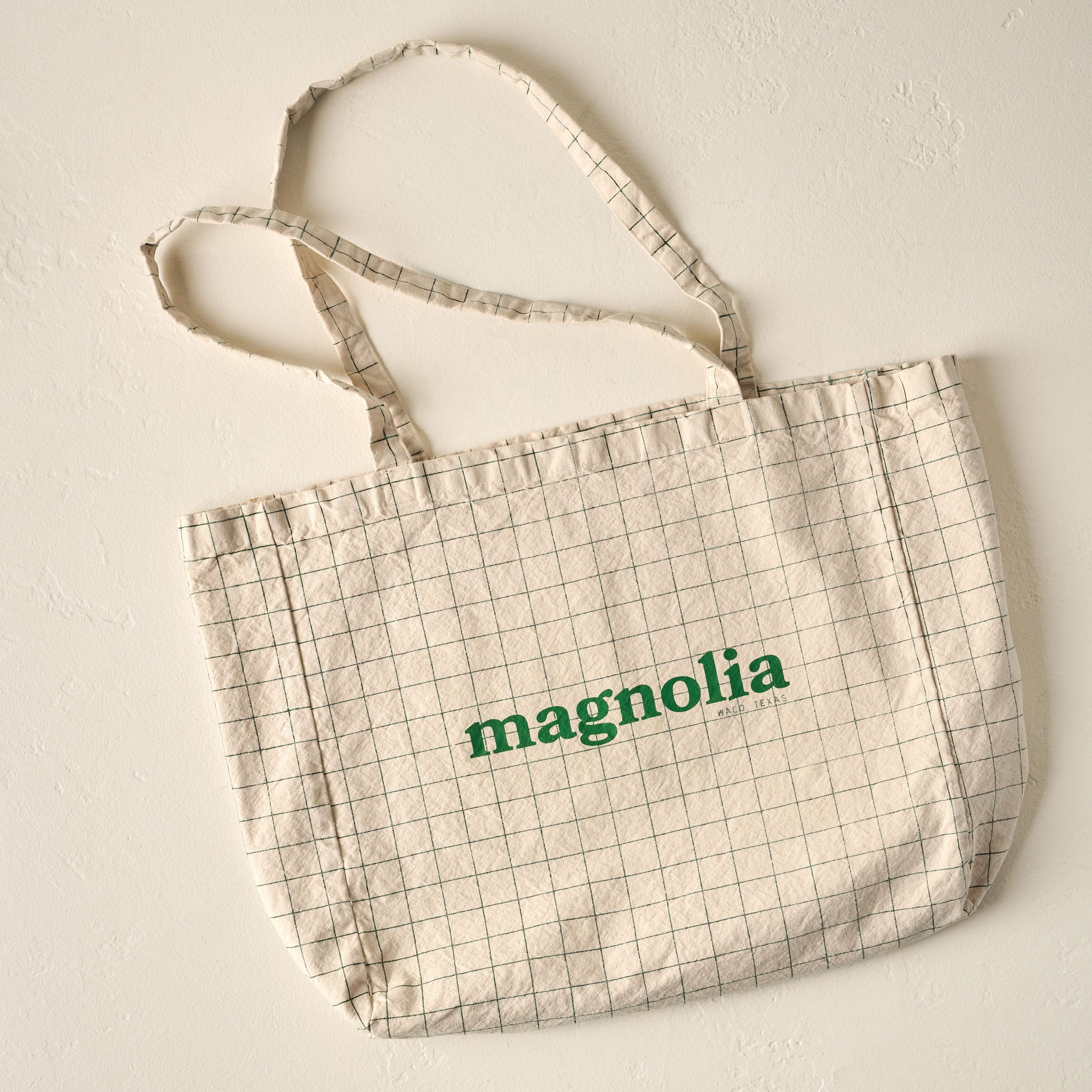 Magnolia Green Grid Retro Tote $30.00