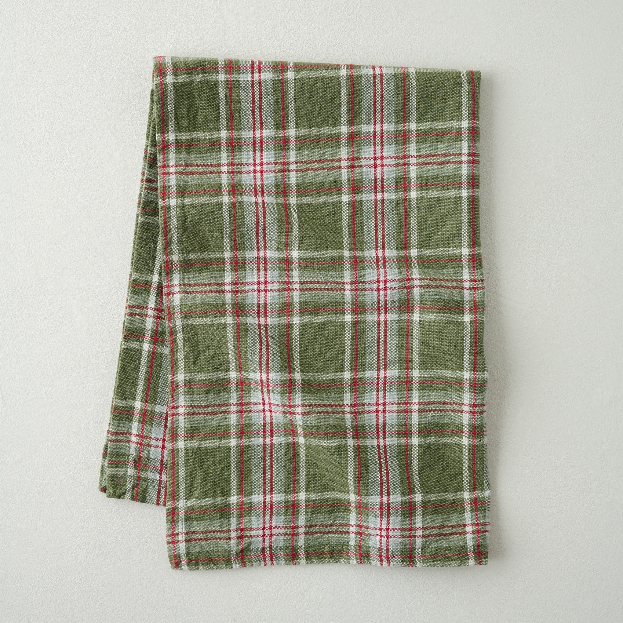 Magnolia Winter Plaid Tea Towel