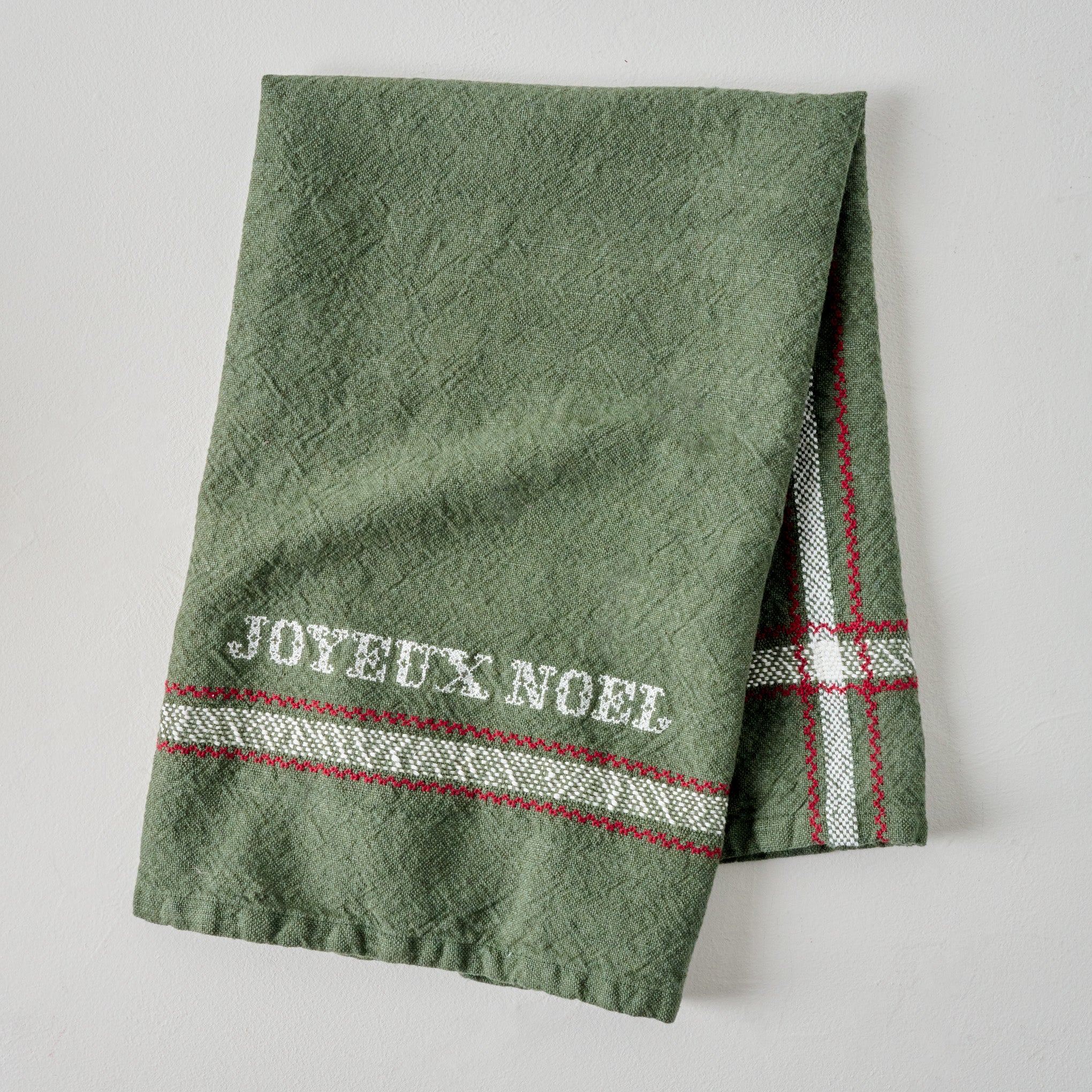 Joyeux Noel Embroidered Tea Towel