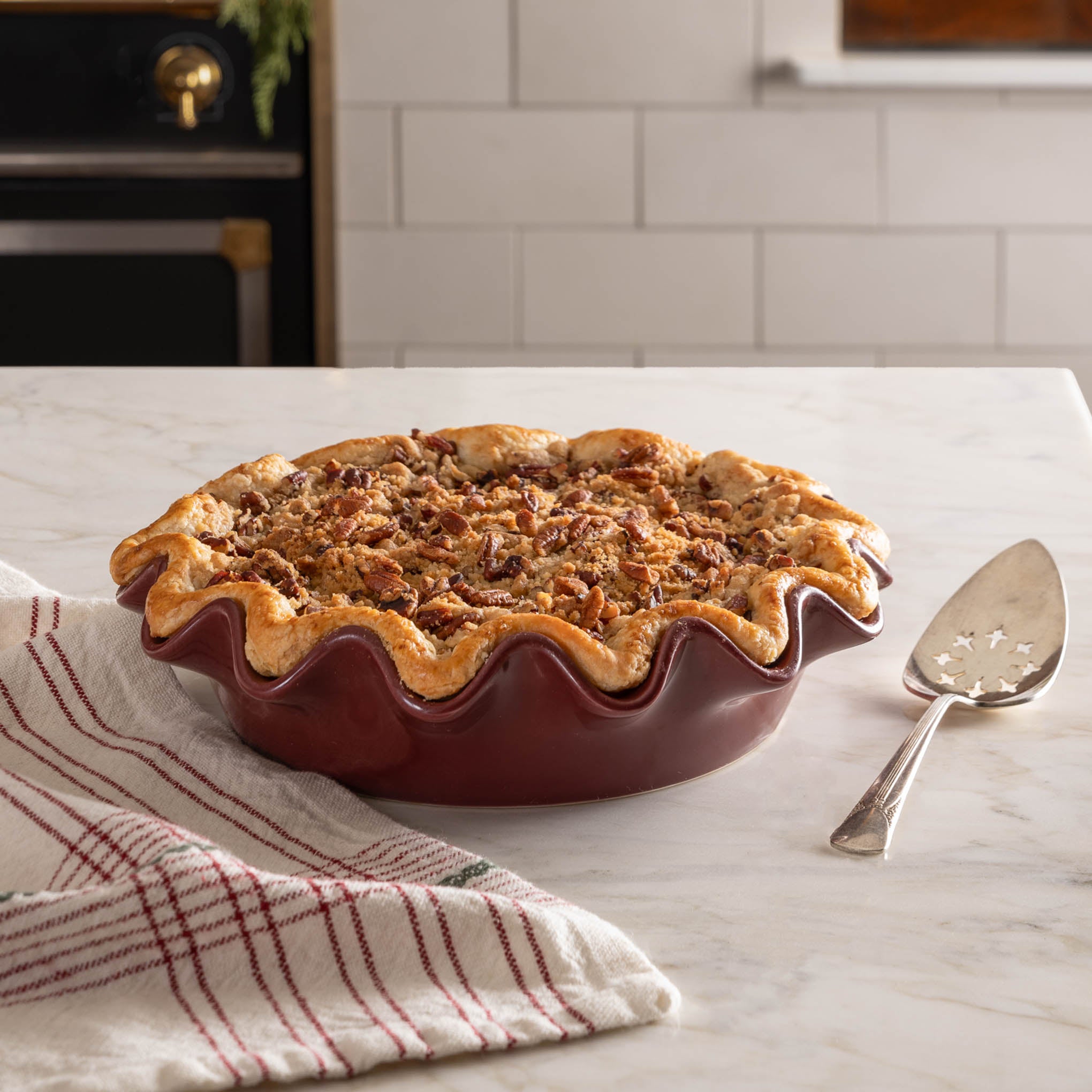 Andorra Pie Dish with a pie in it $36.00