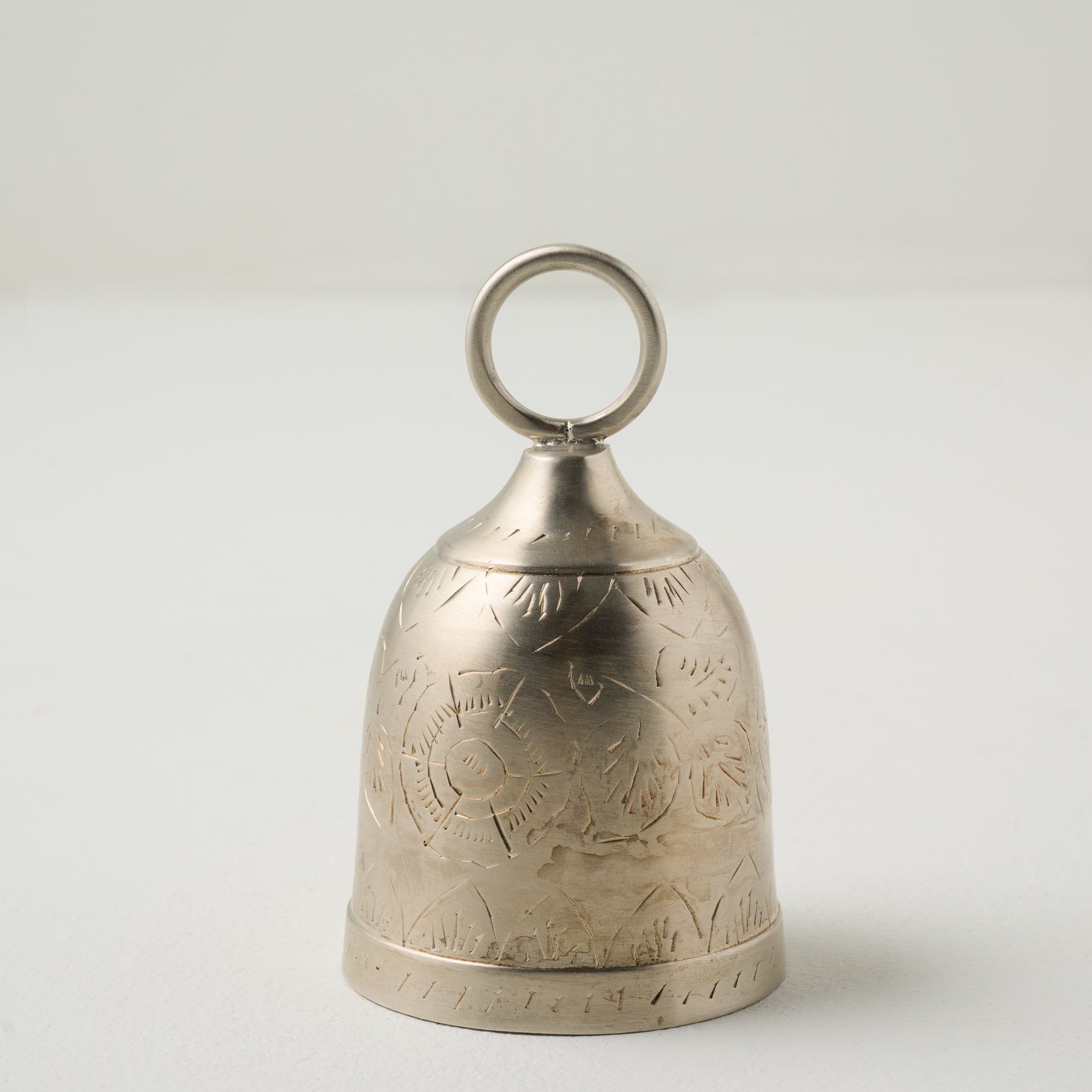 Small Gigi Etched Silver Bell