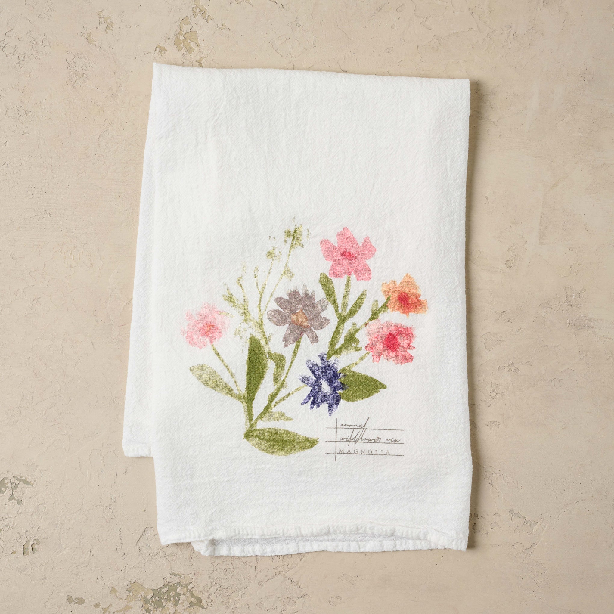 Magnolia Wildflower Mix Tea Towel folded