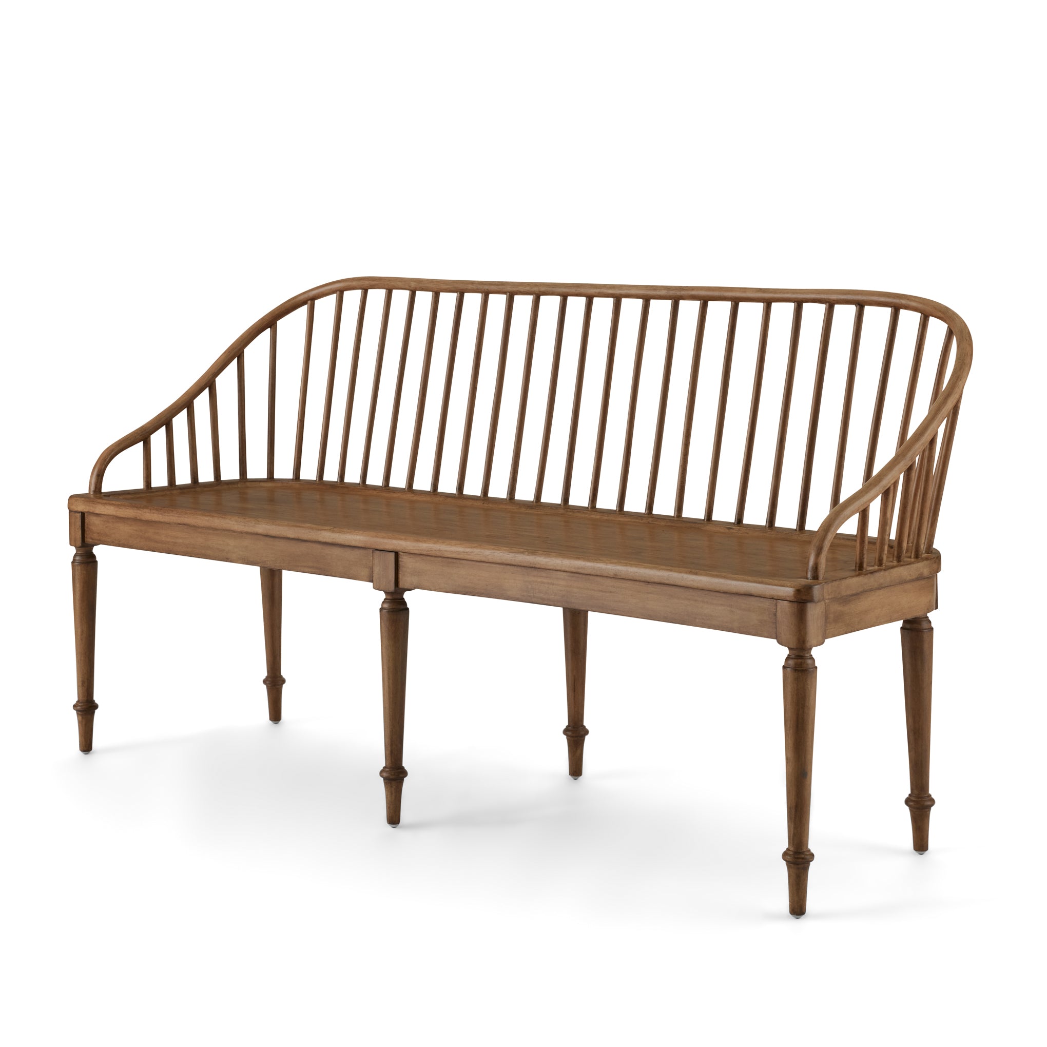 Carlotta Bench in vintage brown mahogany