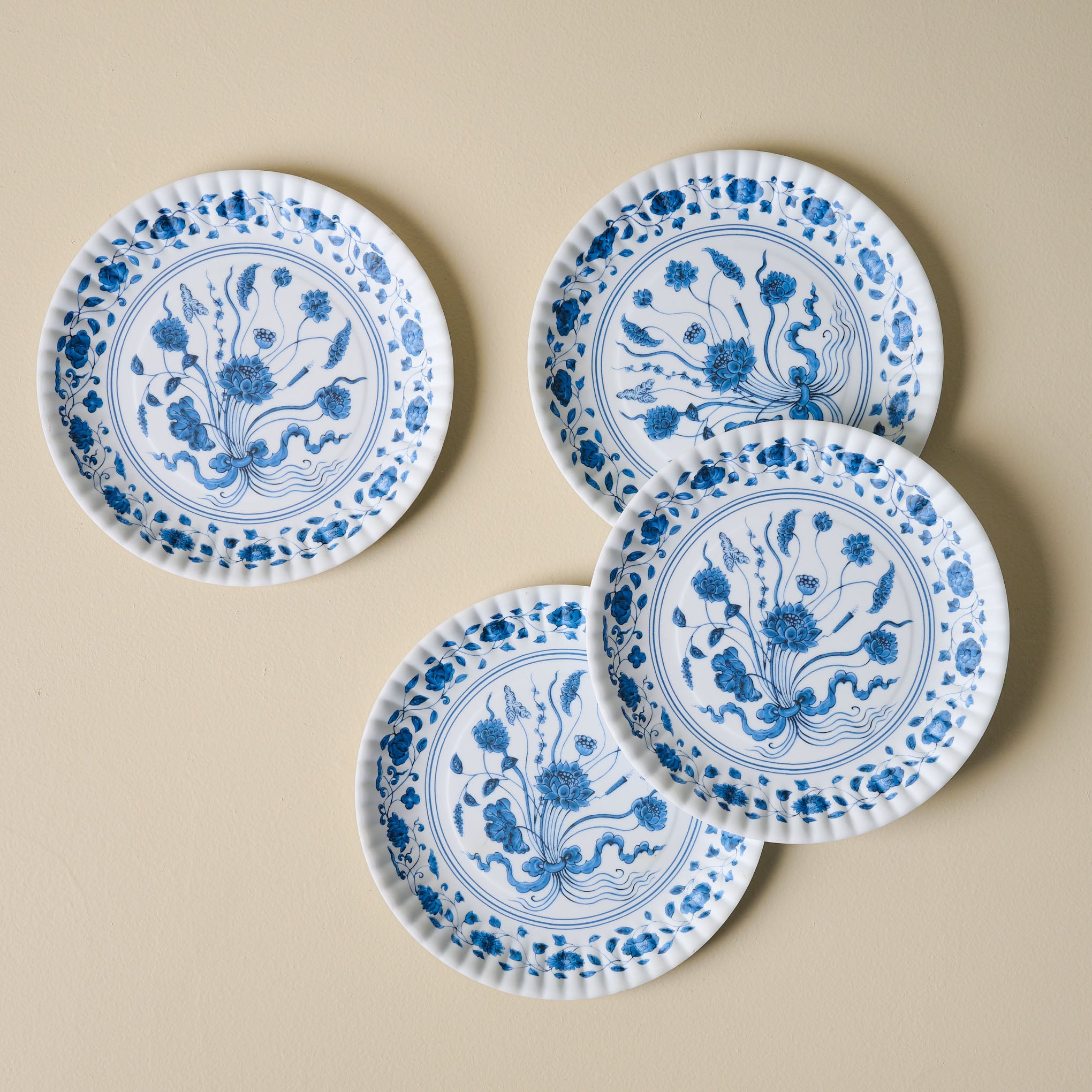 Blue Posie Melamine Plates Set of Four $34.00