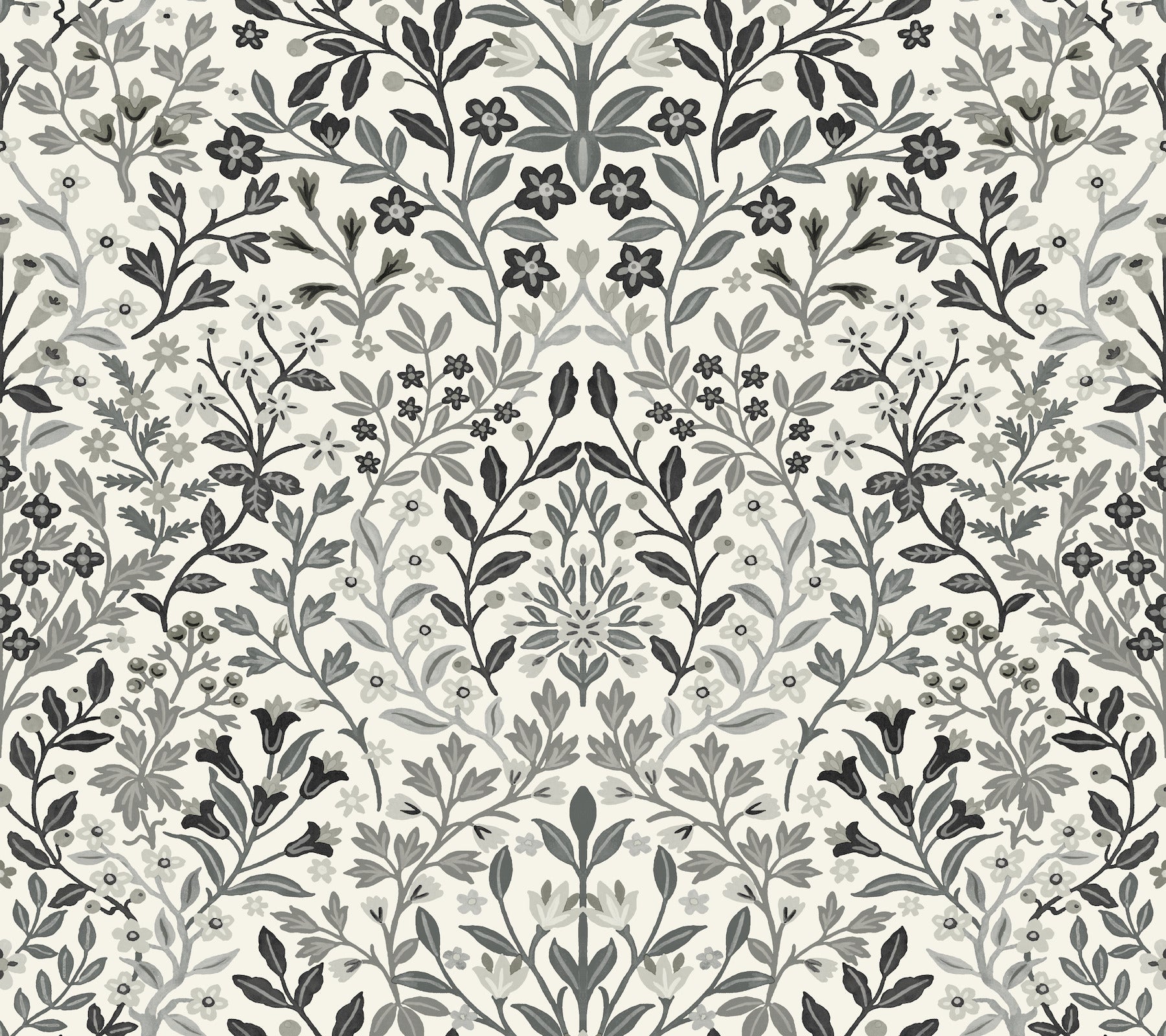 Garden Terrace Wallpaper in black and white