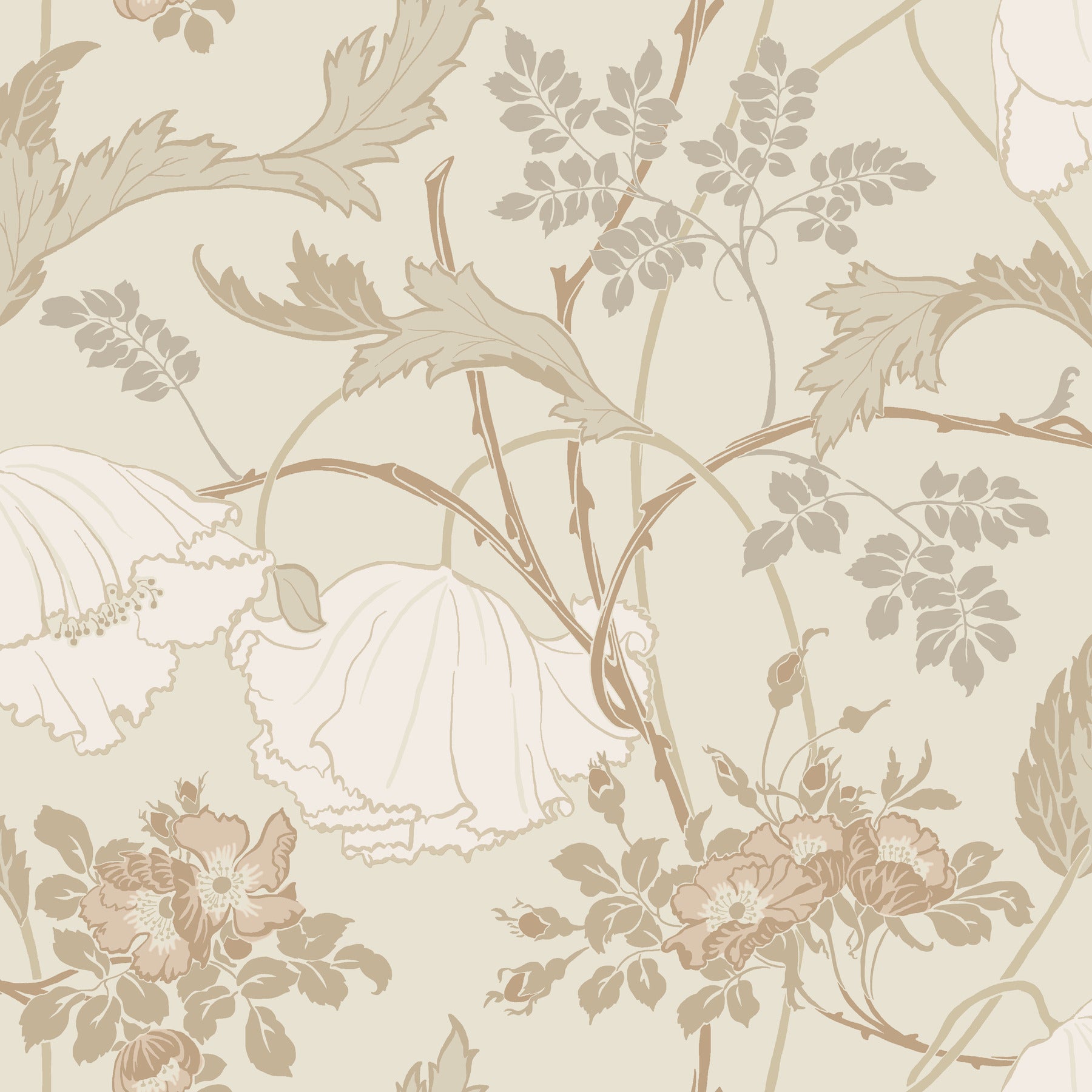 Gwendolyn Wallpaper in Neutral and Coral