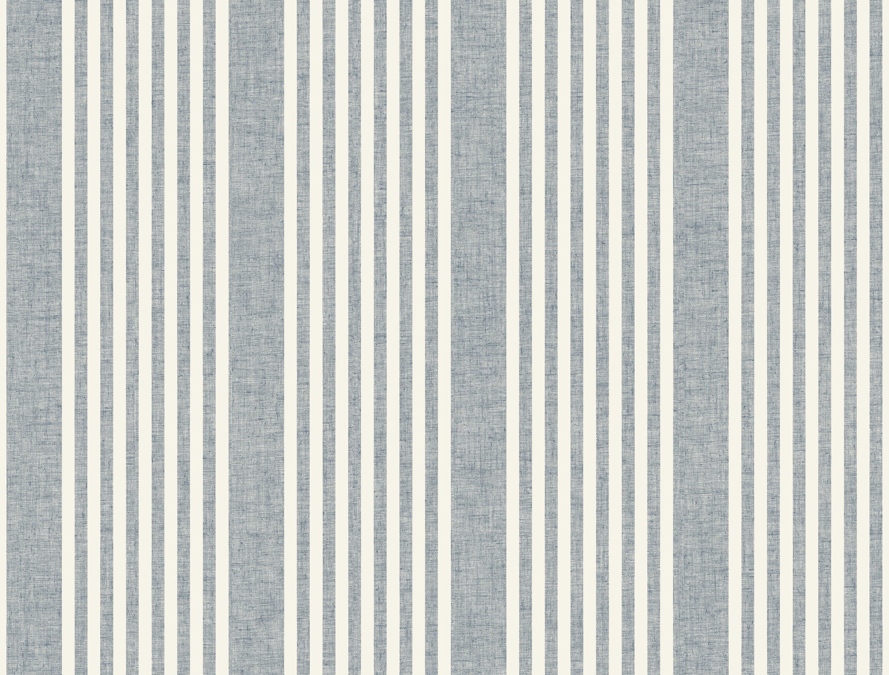 French Linen Stripe Wallpaper in navy