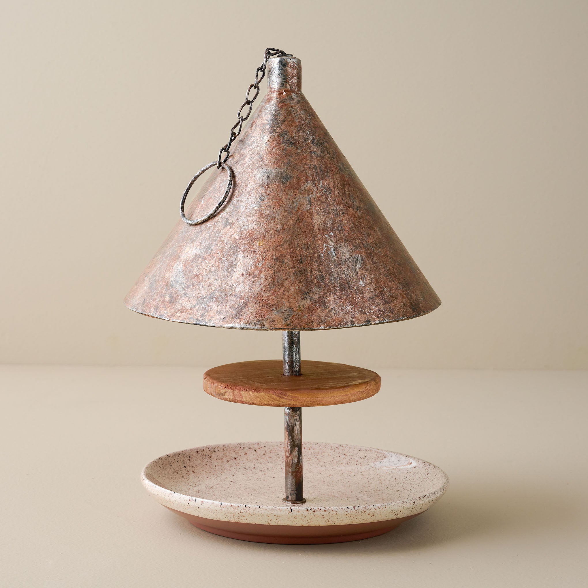 Speckled Ceramic Bird Feeder