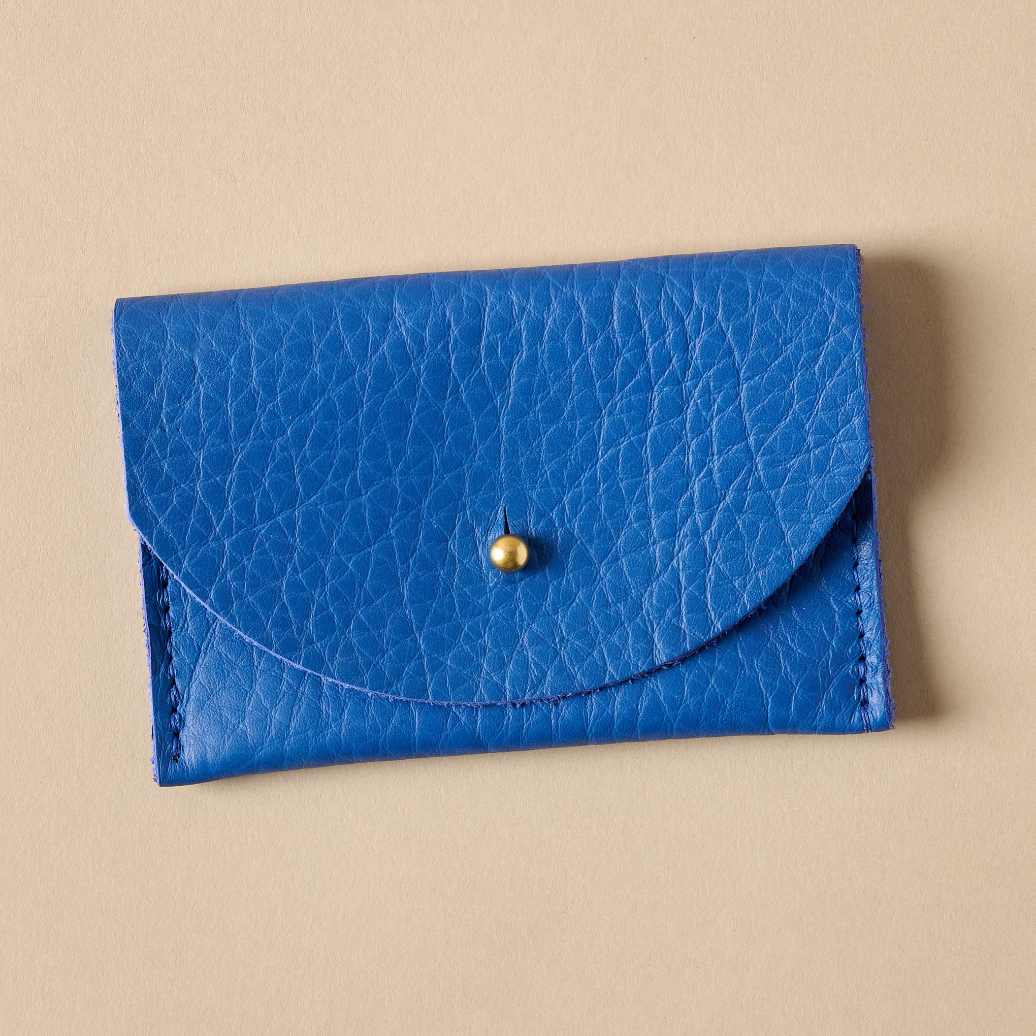 Luna Leather Card Holder in blue