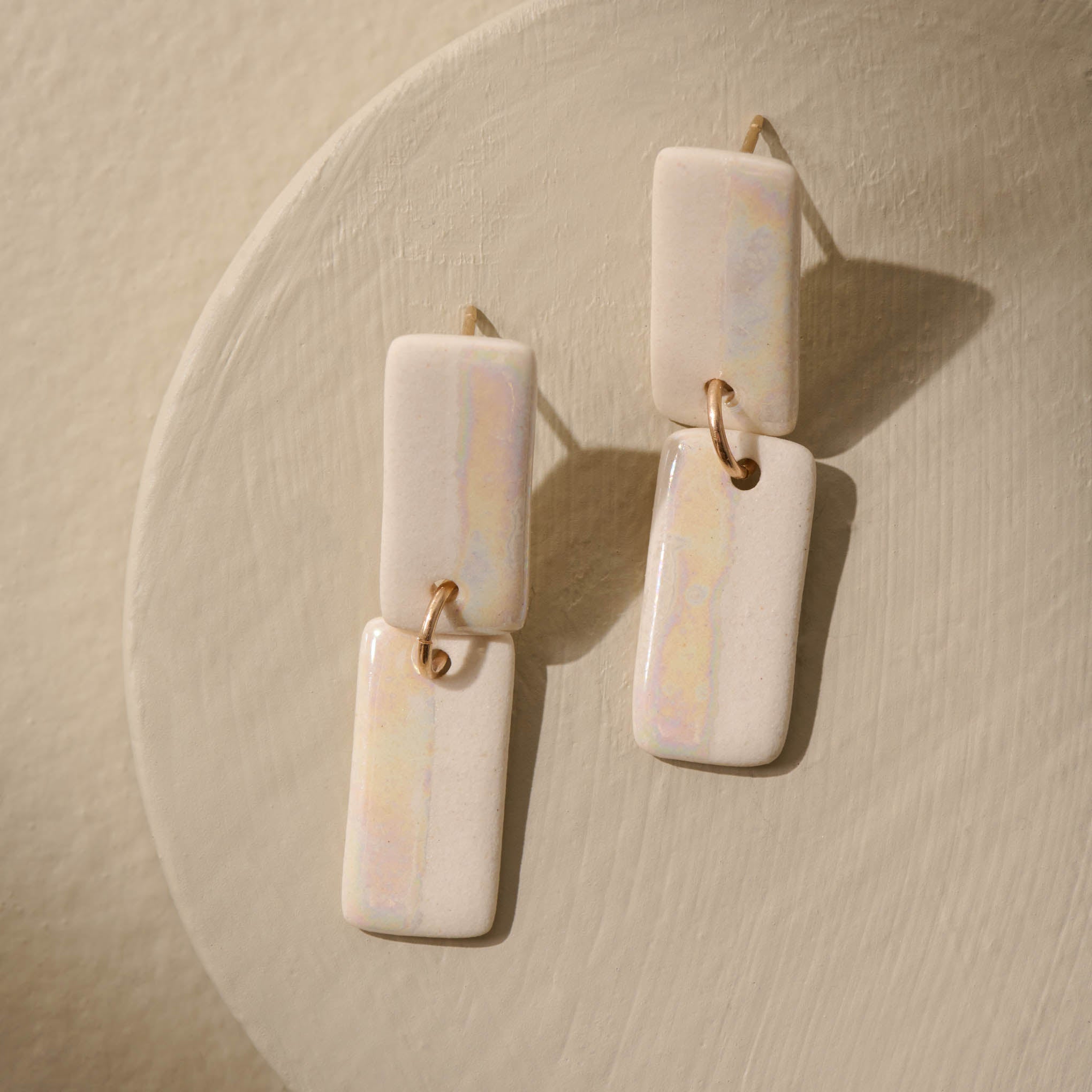 Pearl Mini Brick Earrings