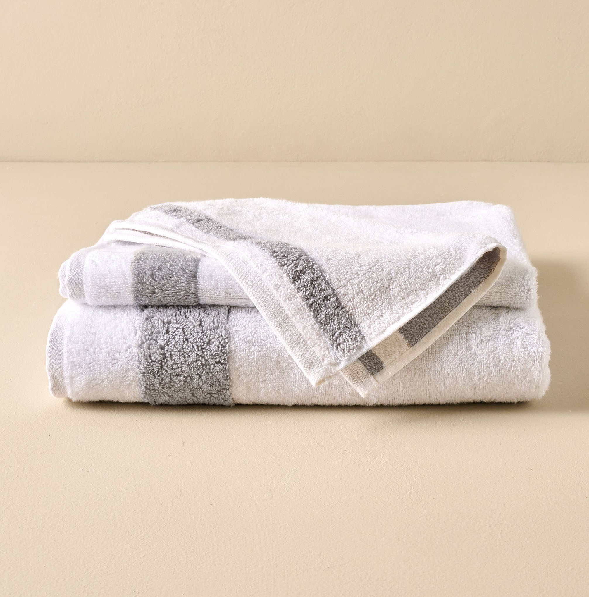 Sedona Reversible Grey Towel full set shown