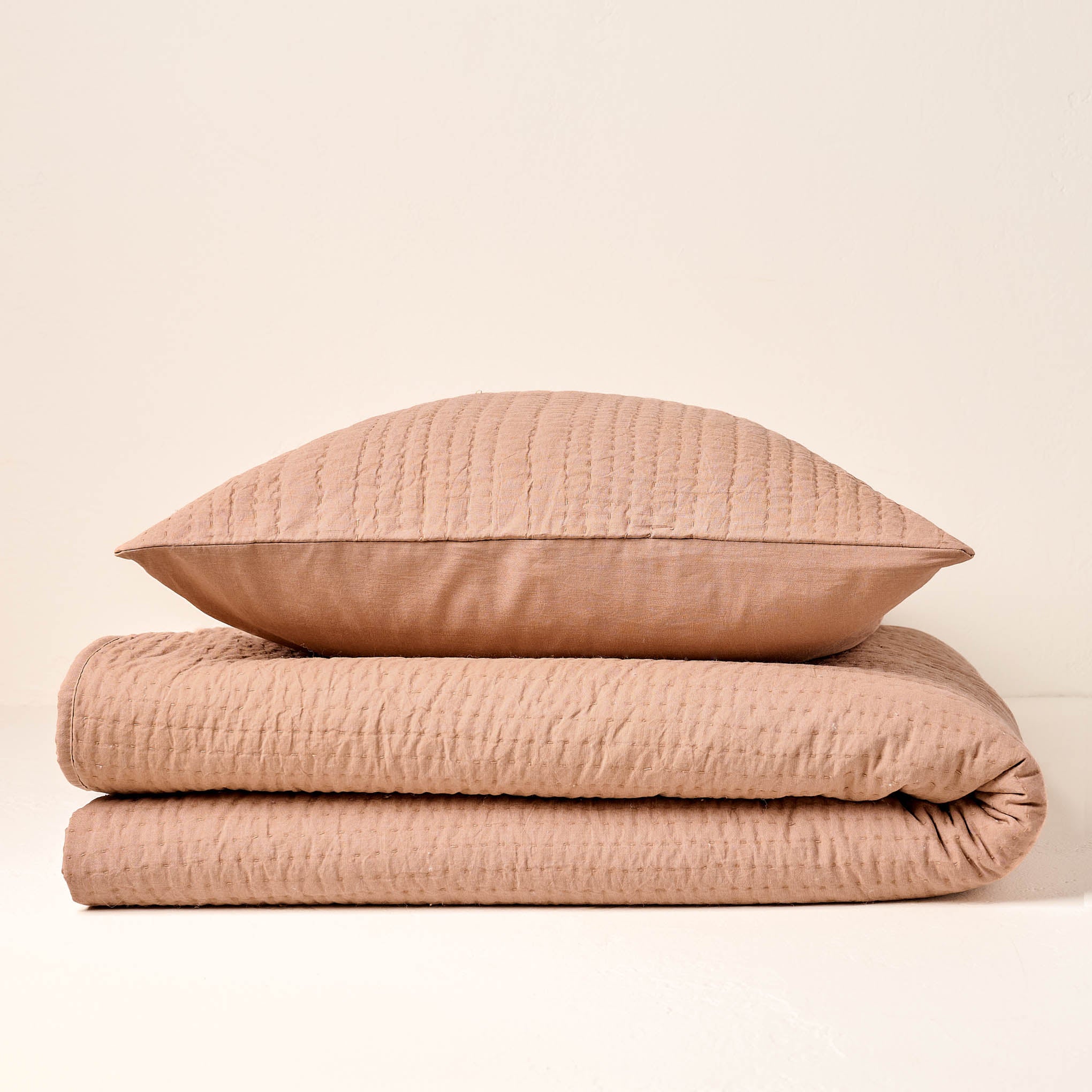 Stonewashed Pebbled Quilt Pillow Sham - Desert Clay Items range from $49.00 to $59.00