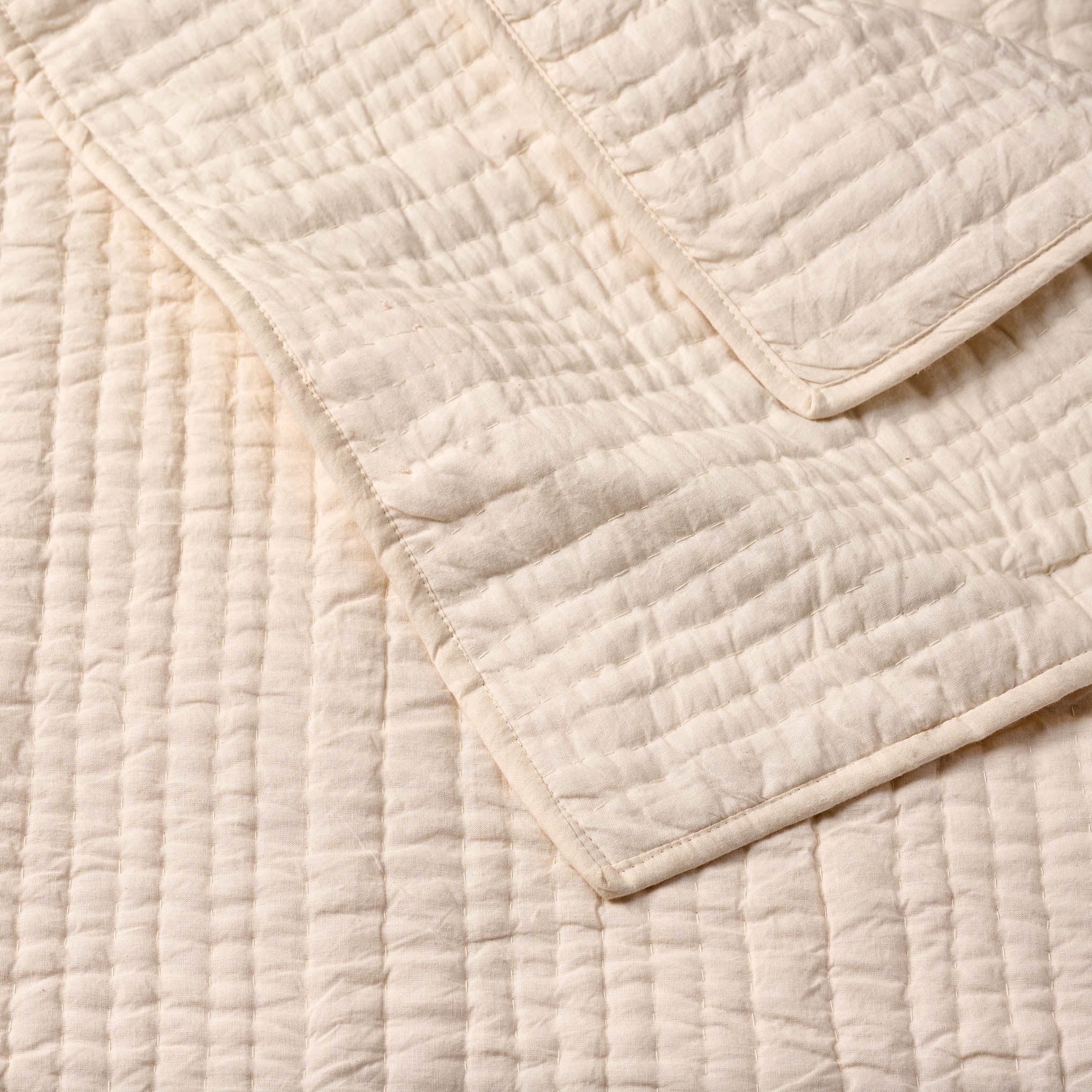 top view of Stonewashed White Grey Pebbled Quilt Items range from $180.00 to $200.00