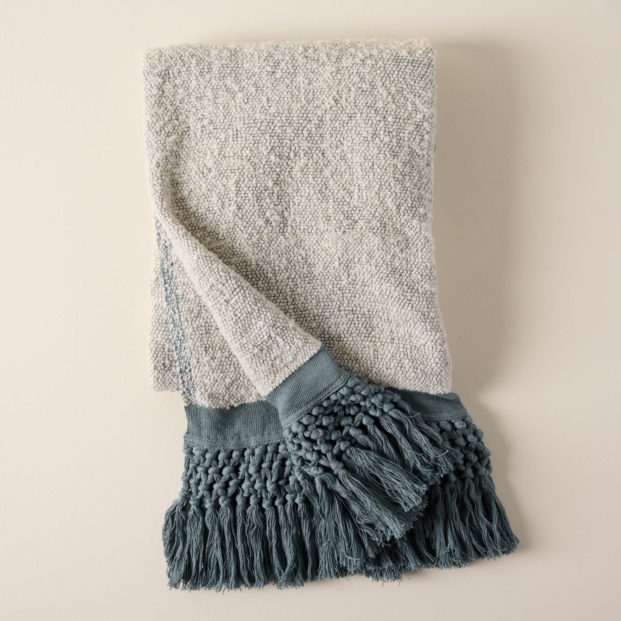 Silver Blue Essential Tassel Throw$98.00