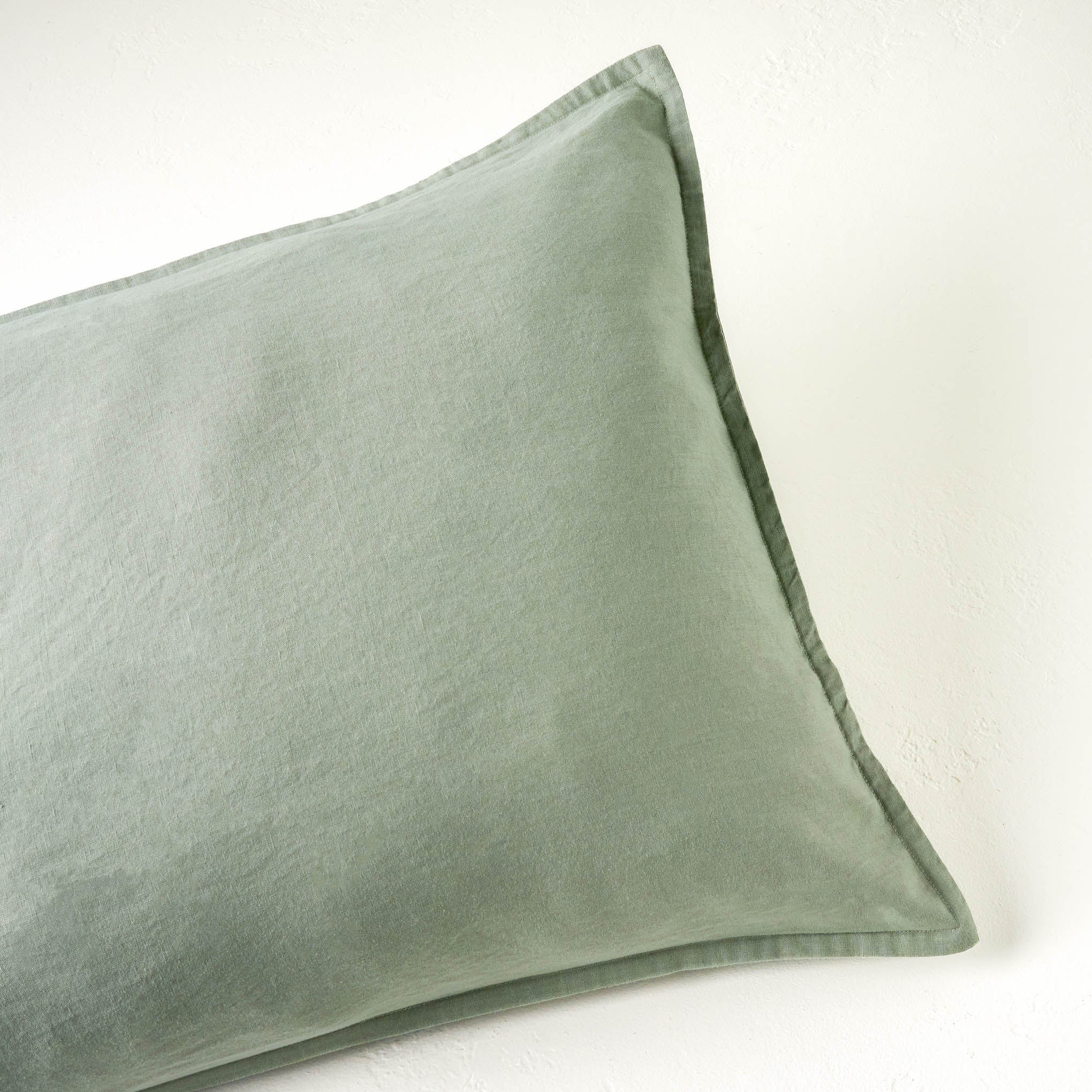 Washed Linen Cotton Pillow Sham - Seagrass