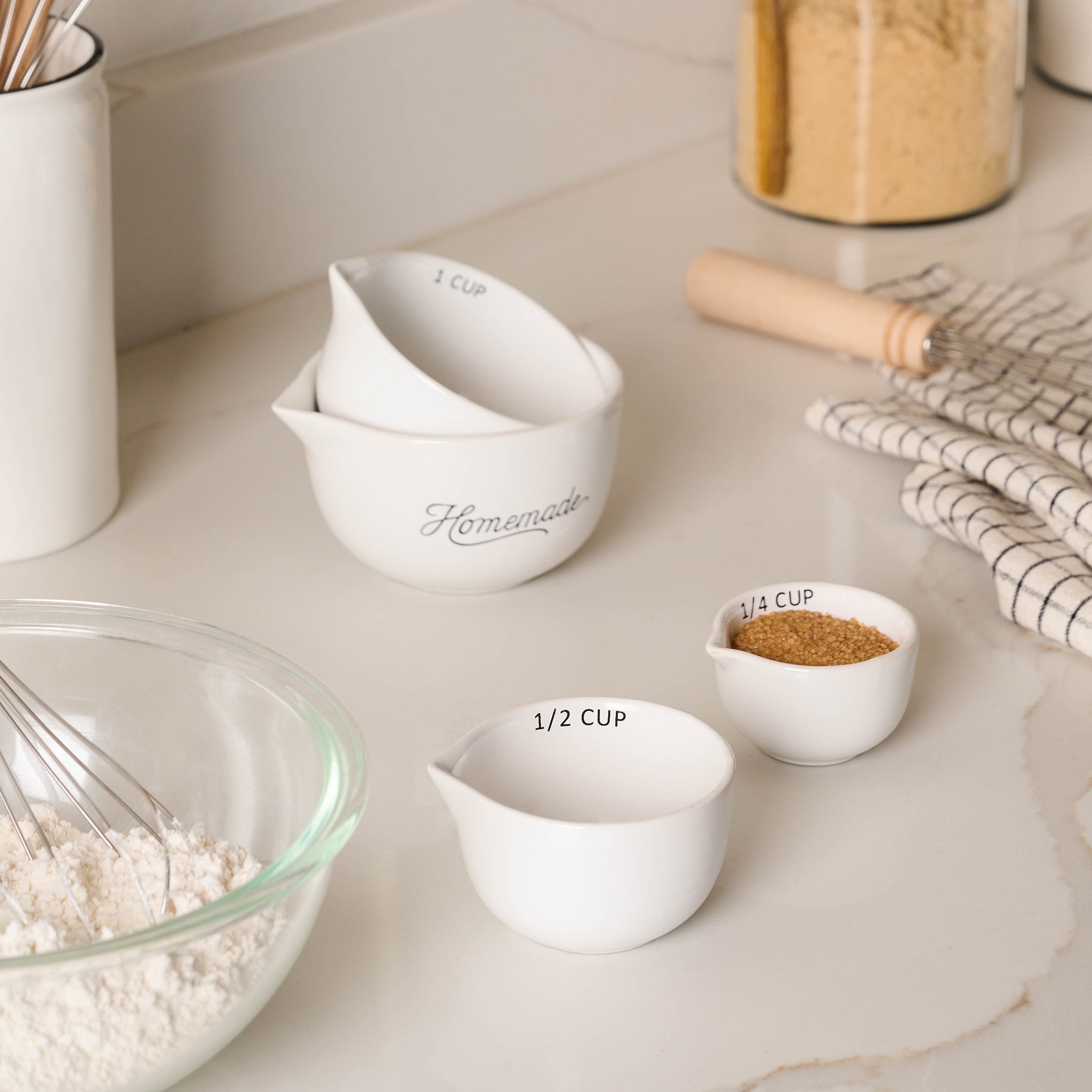 Magnolia Black Rim Ceramic Measuring Cups - Magnolia