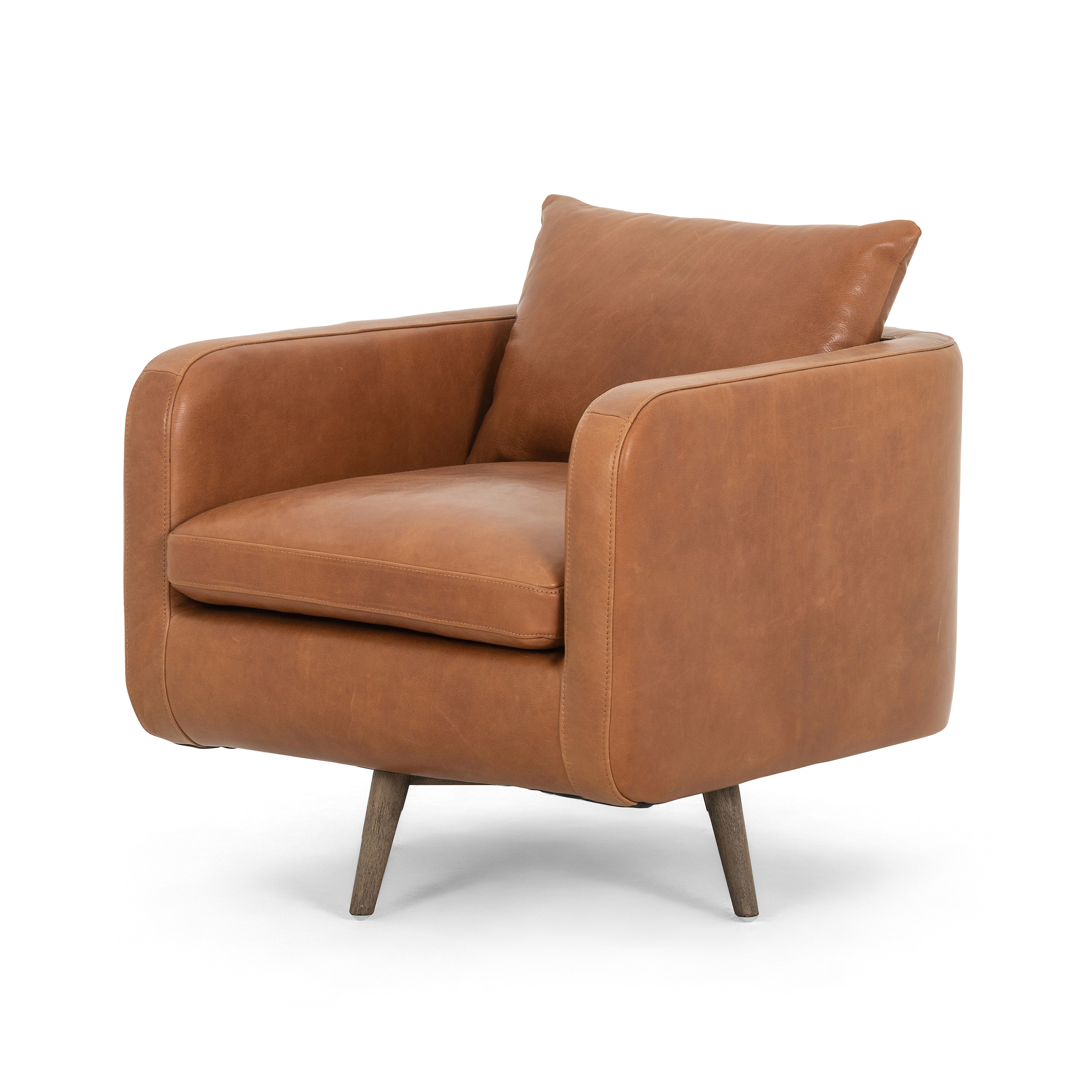 rosetta leather swivel arm chair for magnolia
