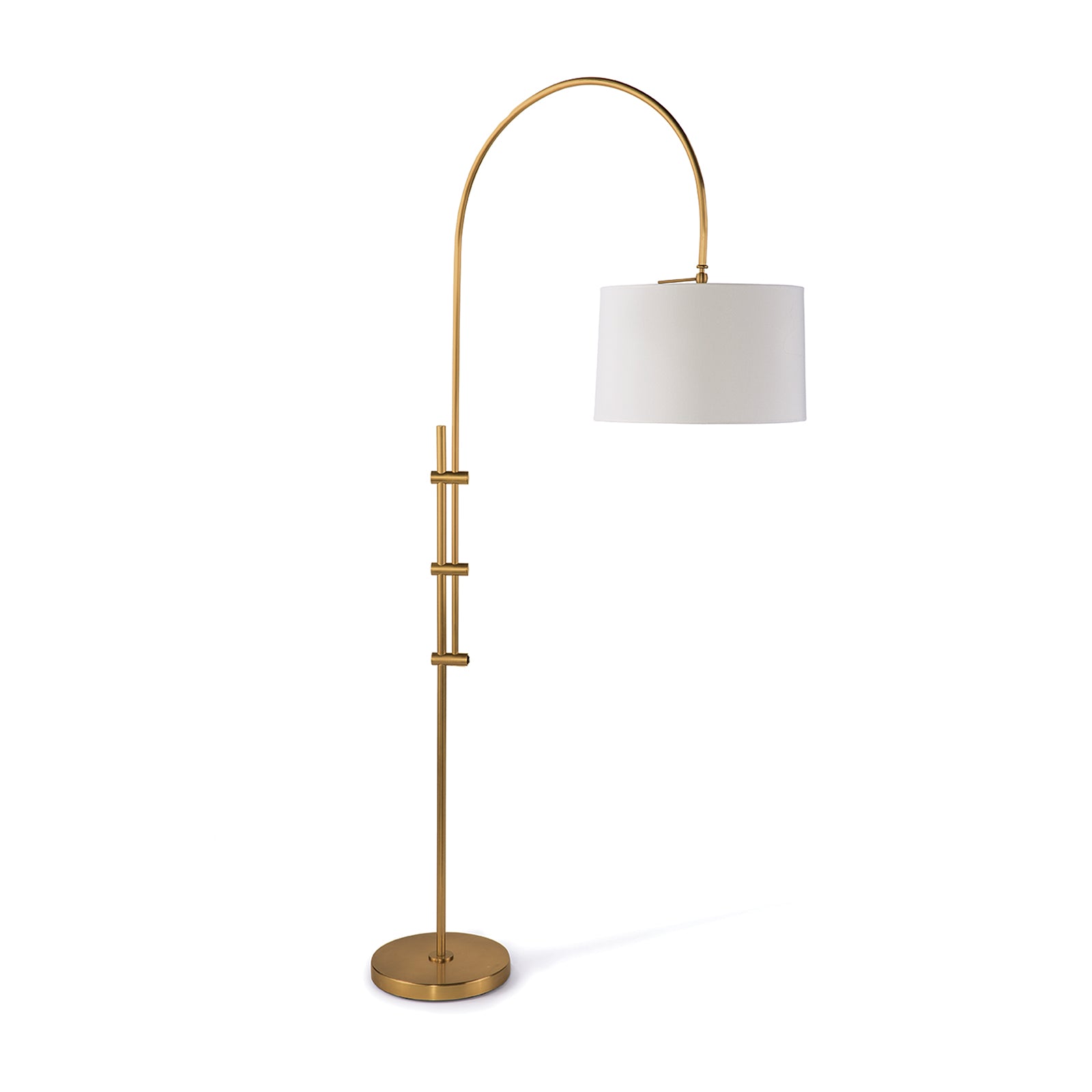 Watson Arc Floor Lamp in natural brass