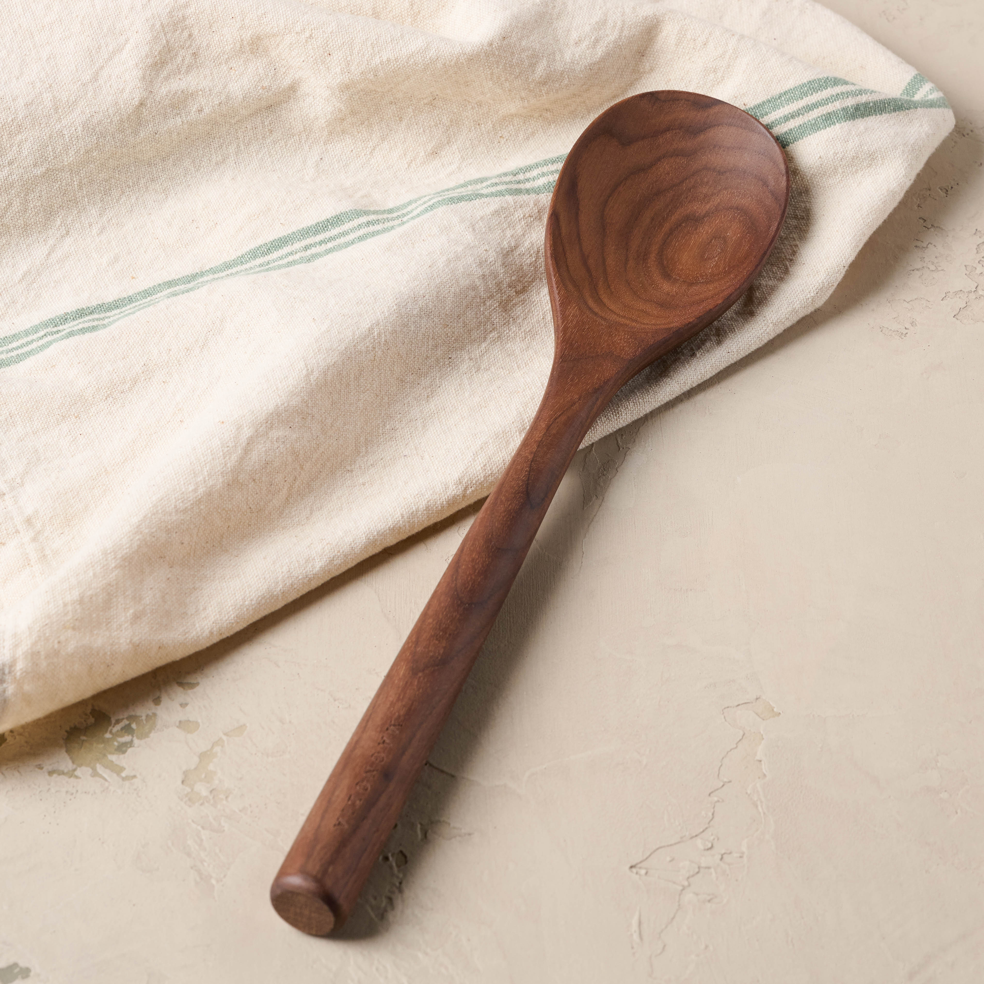 Large Wooden Spoon and Strainer Spoon