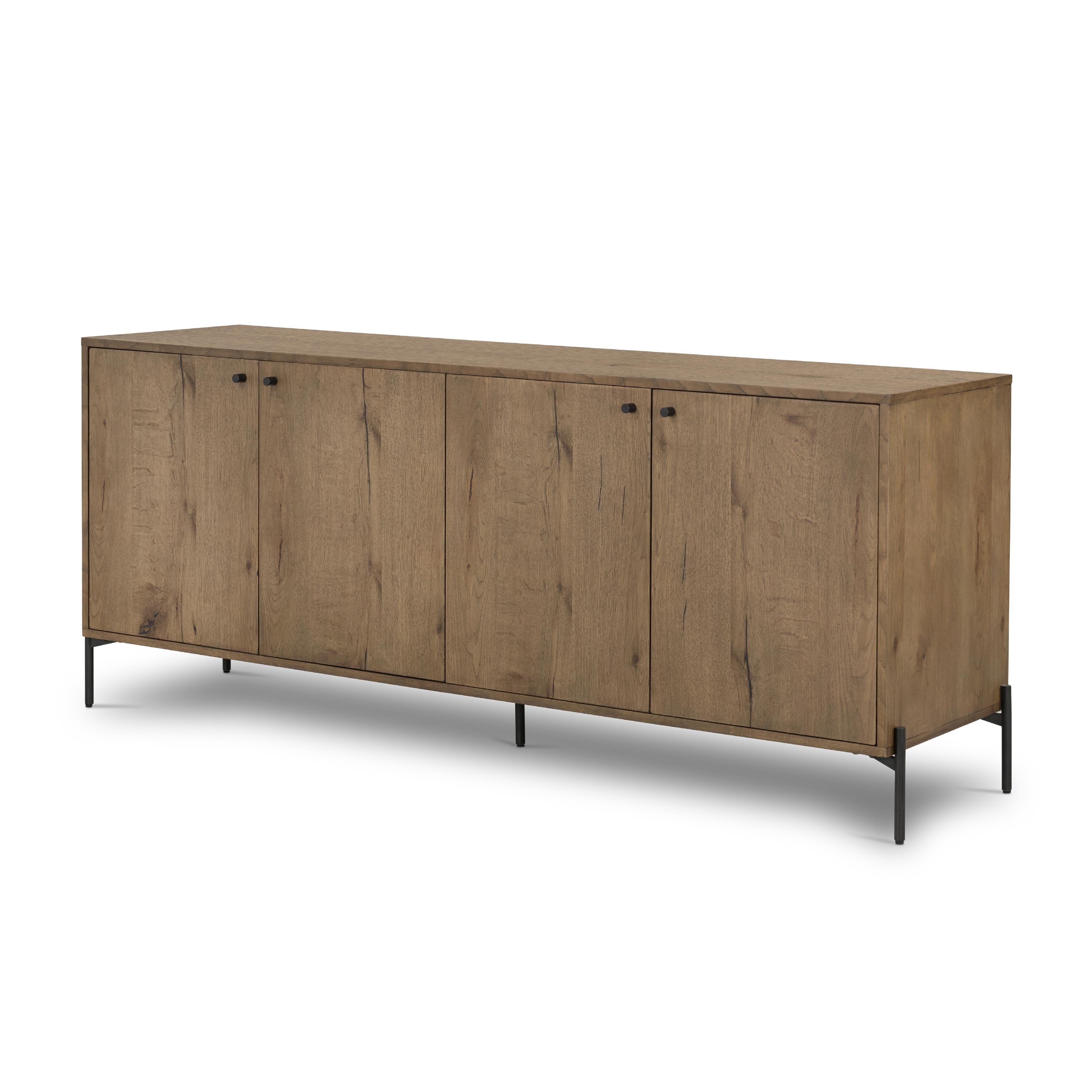 Liam Sideboard in amber oak front view angled