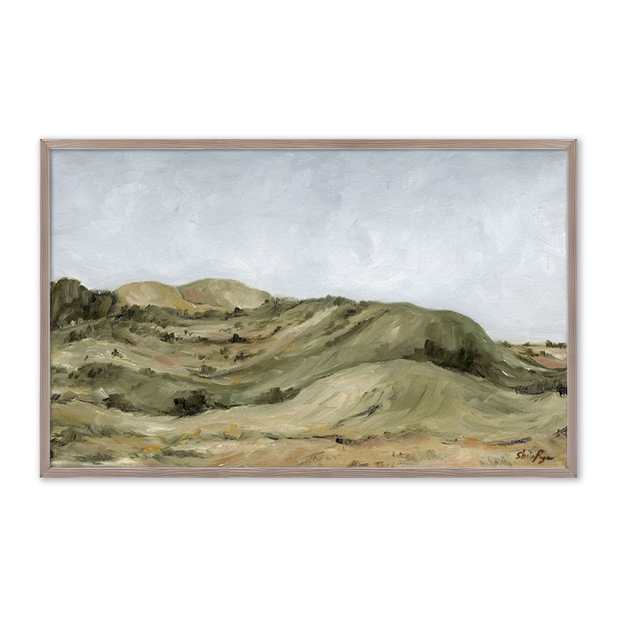 Framed wall art called Rolling Hillside by Shaina Page