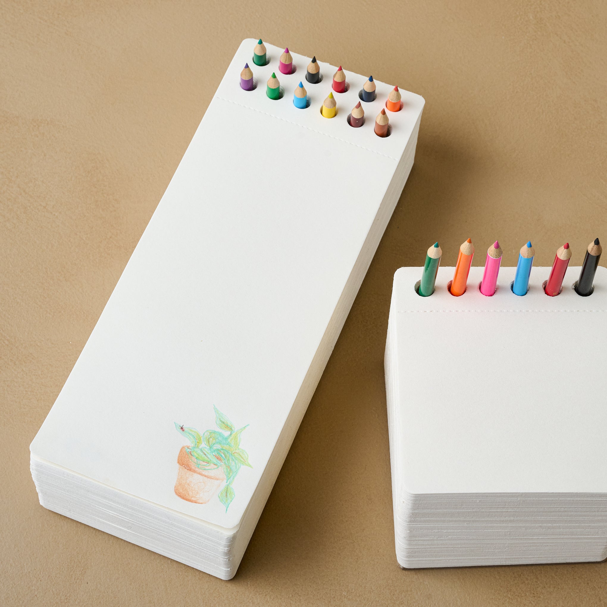 Three By Three Jotblock Sketch pad Supply Caddy Colored Pencils