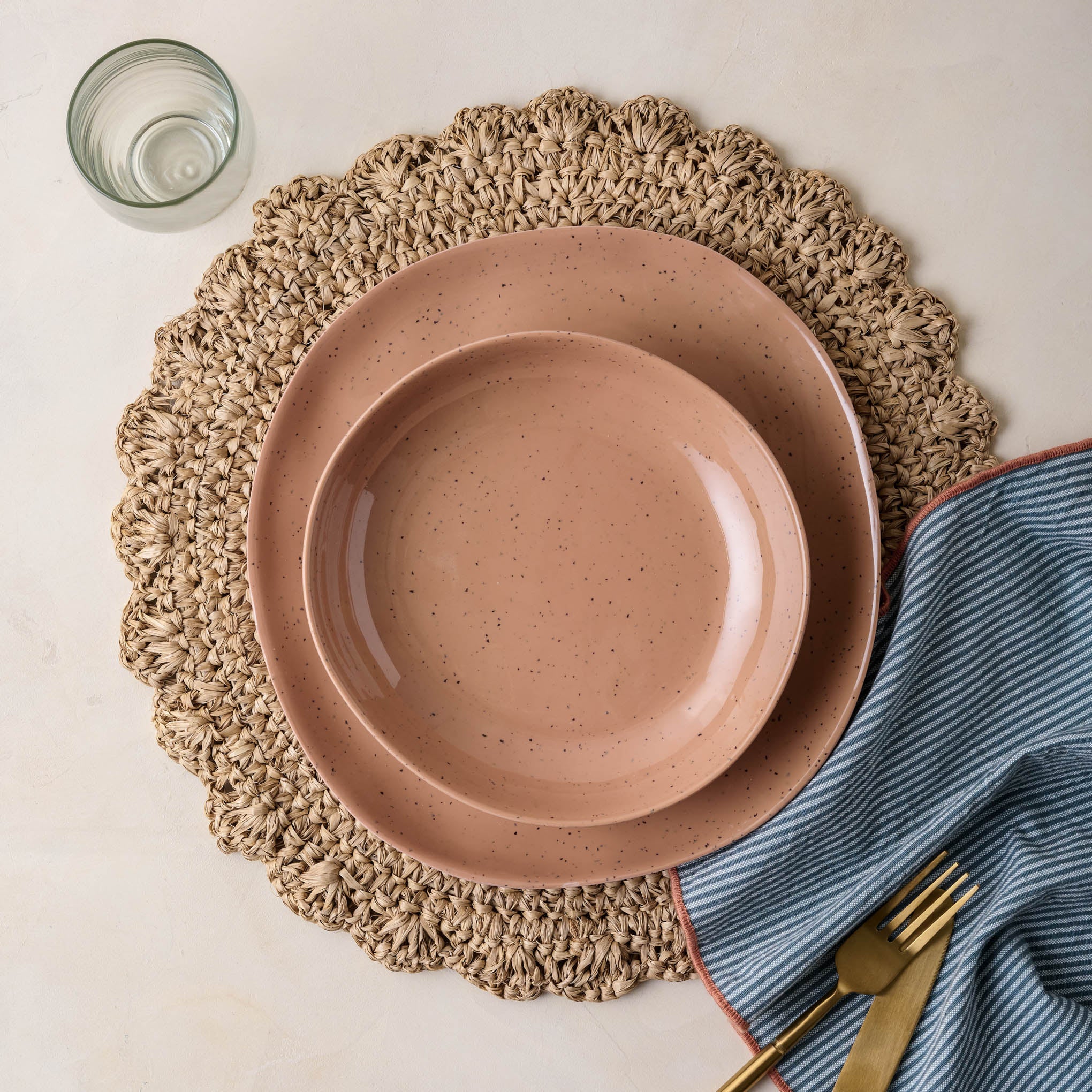 Sandia Adobe Coupe Bowl on amelia placemat