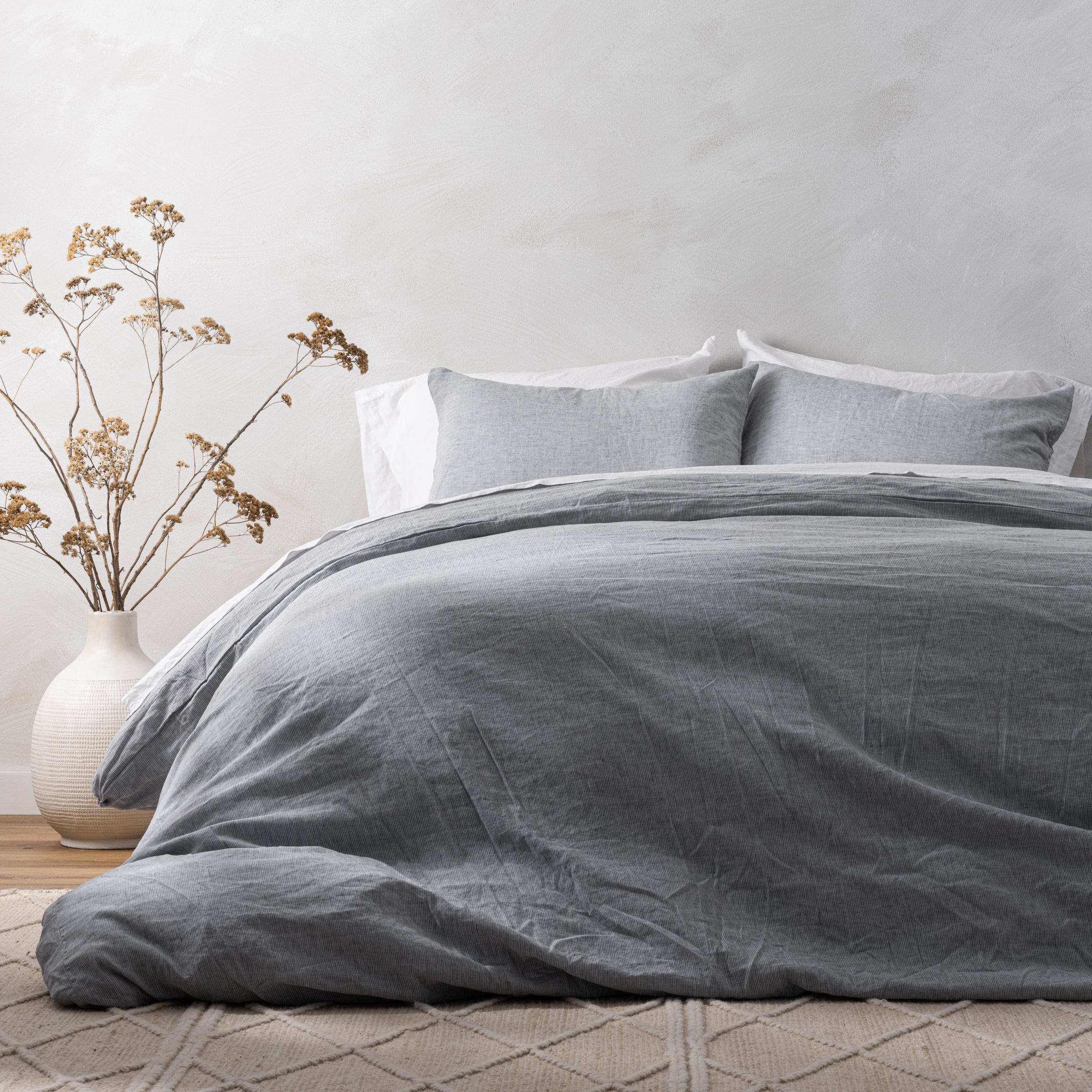 Charcoal Stripe Linen Cotton - Duvet On sale for $119.25, discounted from $159.00