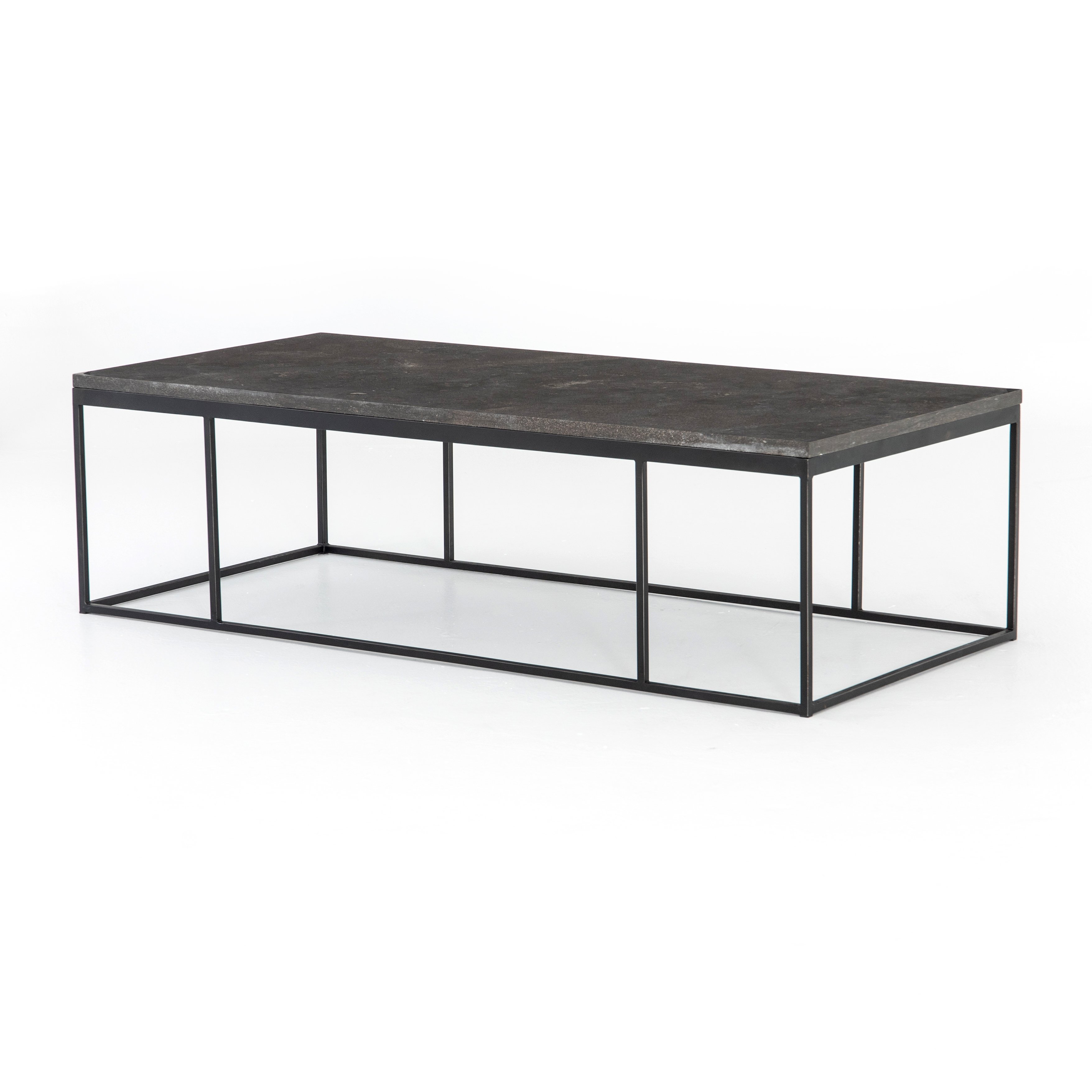 modern metal coffee table with slate top