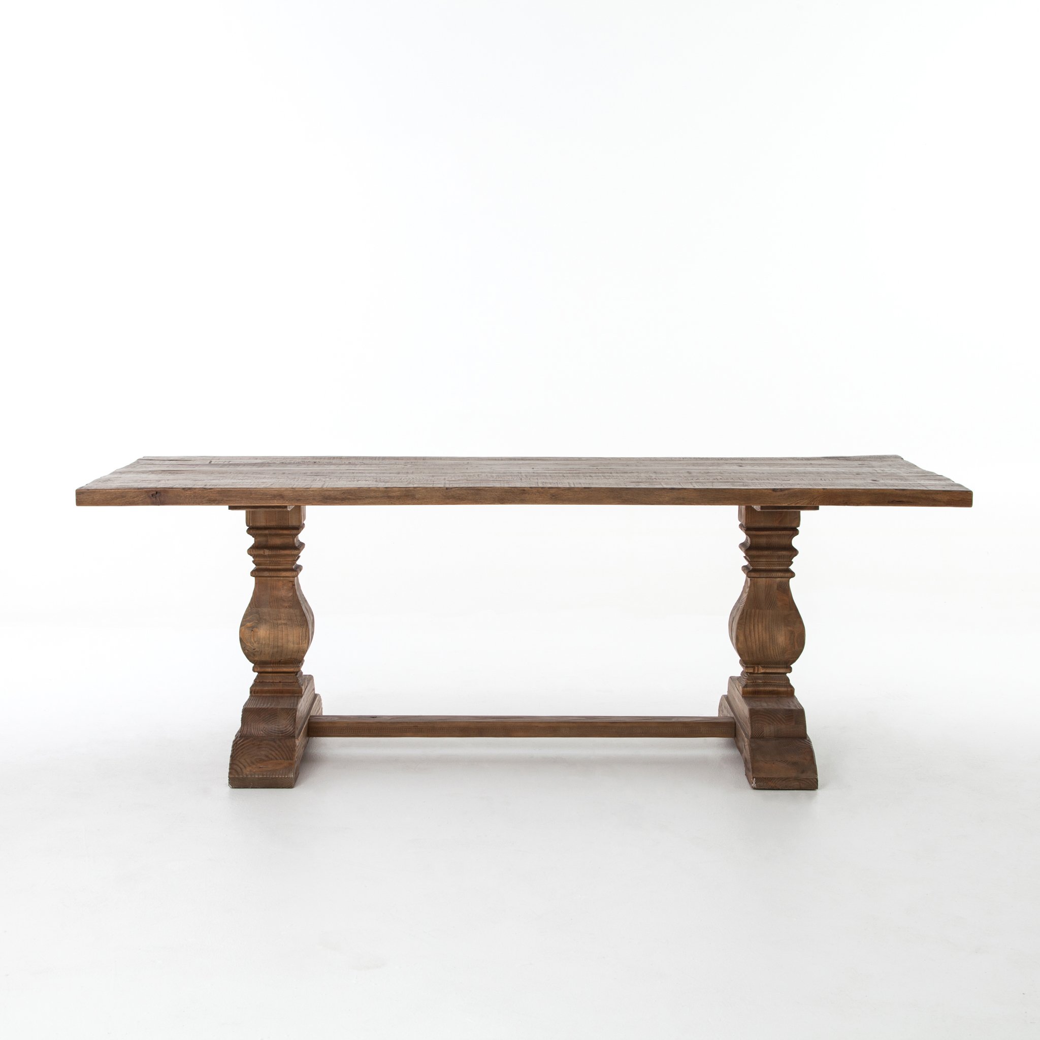 traditional wooden trestle base dining table