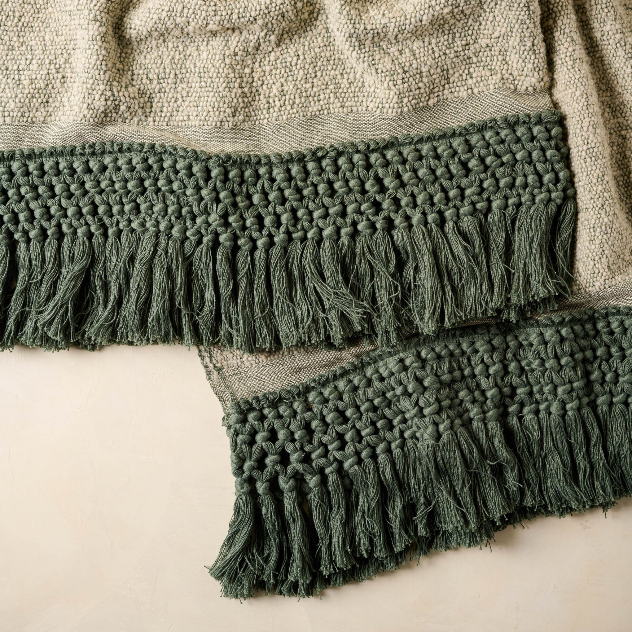 Green tassel throw hot sale