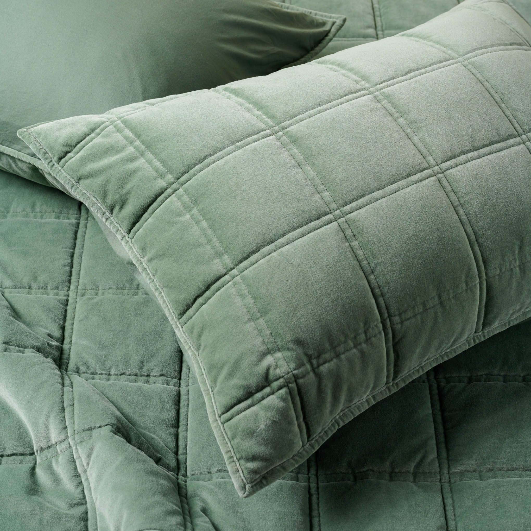 Weekend Velvet Sham - Dusty Green