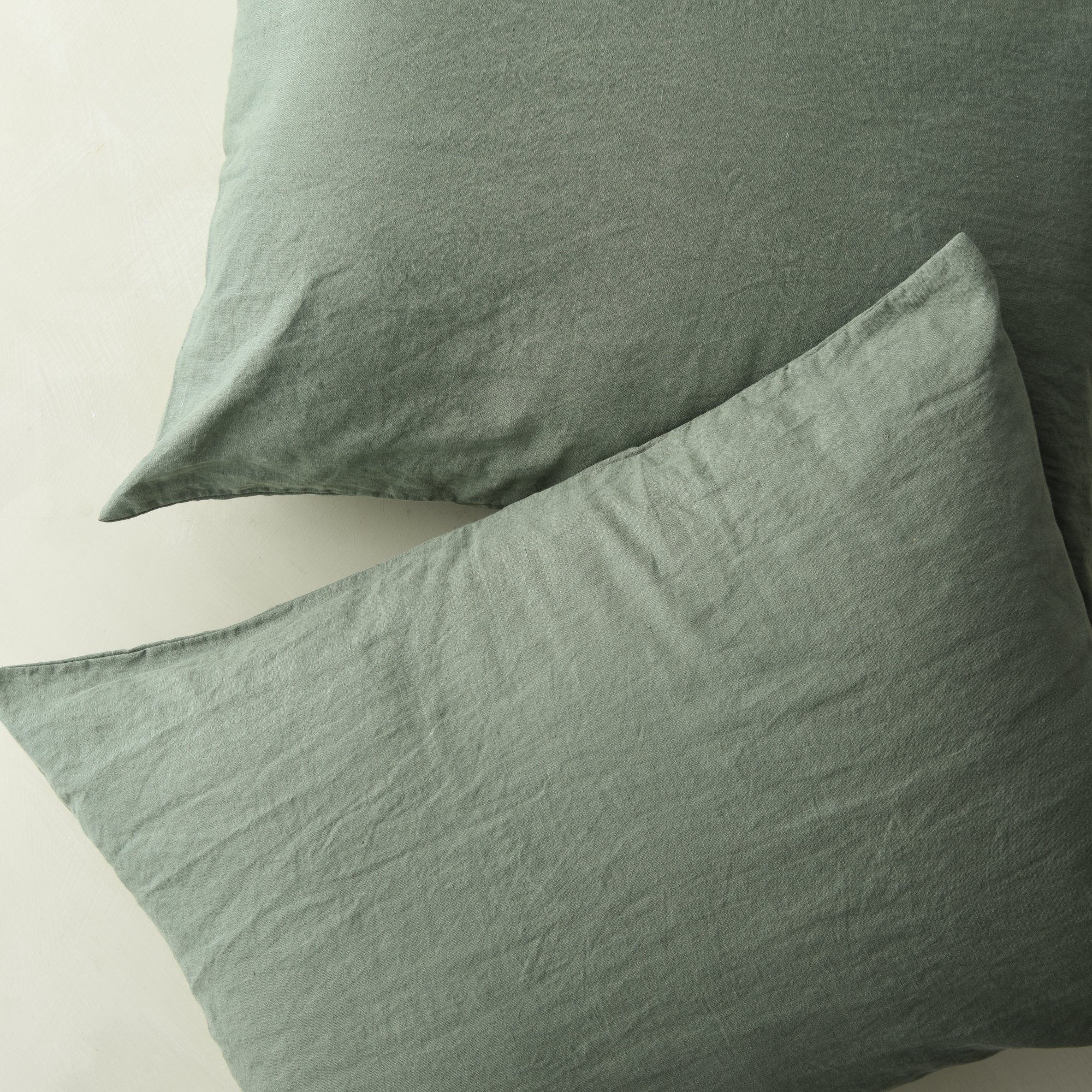 magnolia linen cotton pillow sham bedding in dusty green