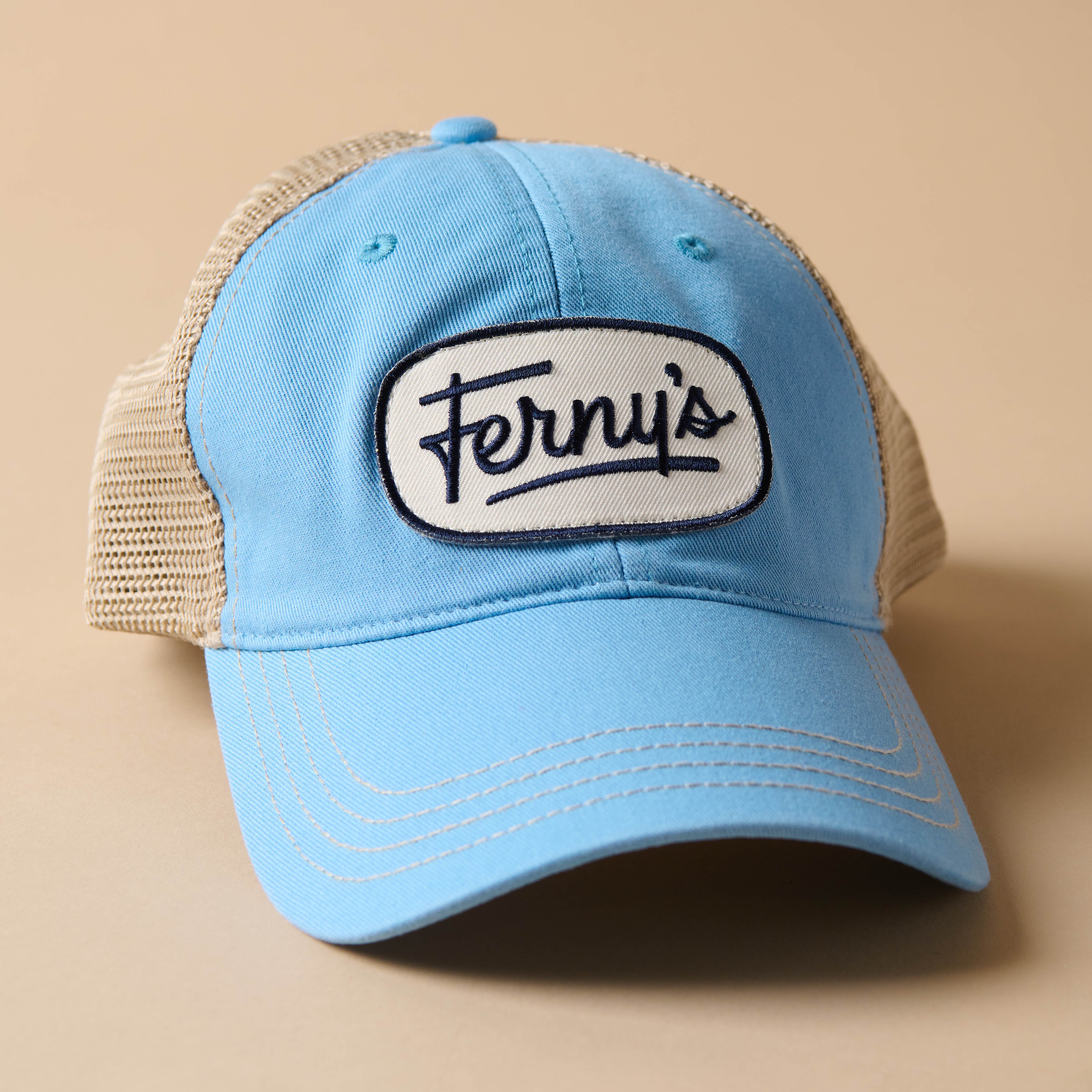 Ferny's Blue Trucker Patch Hat On sale for $25.50, discounted from $34.00