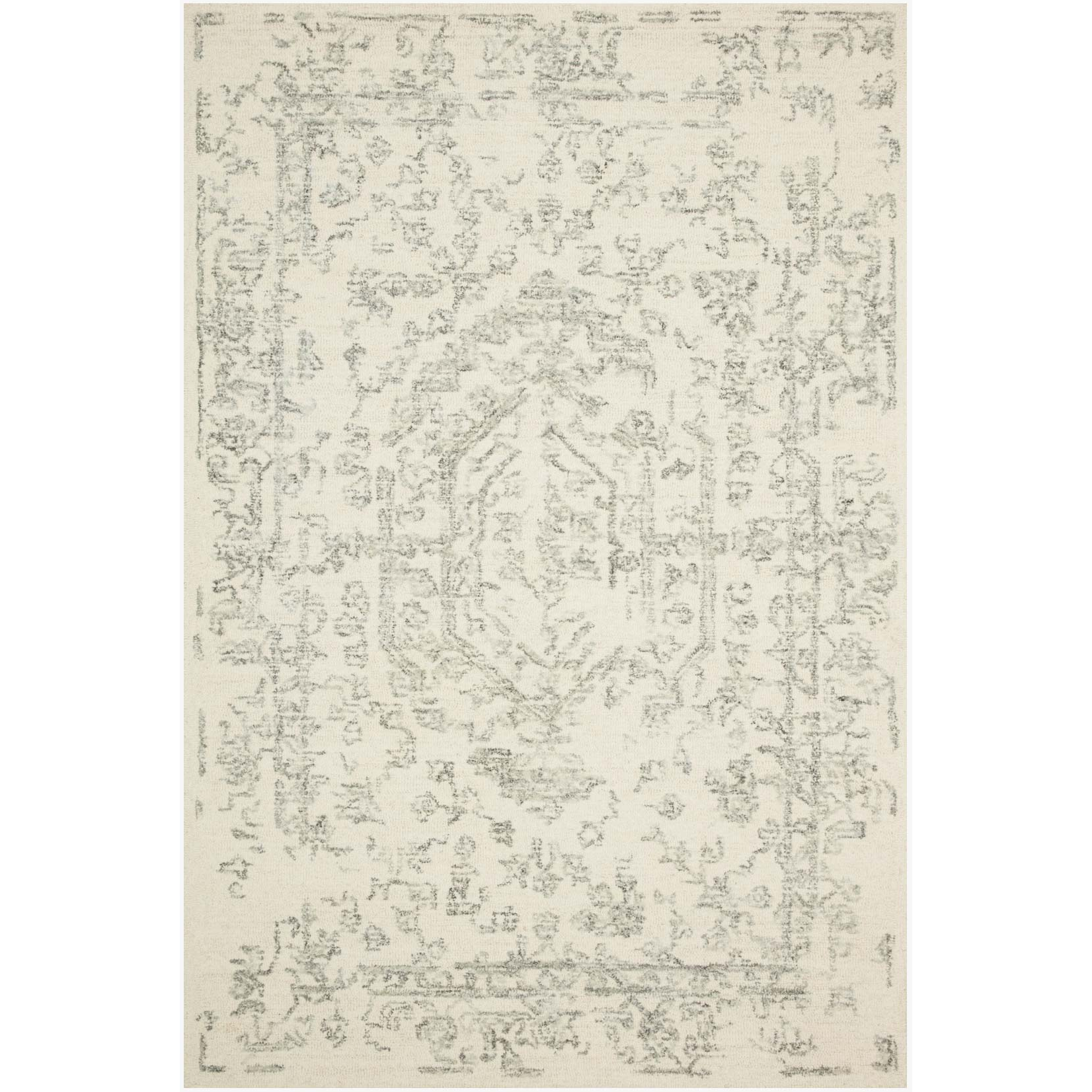 cream and grey distressed area rug with traditional detail Items range from $109.00 to $1759.00