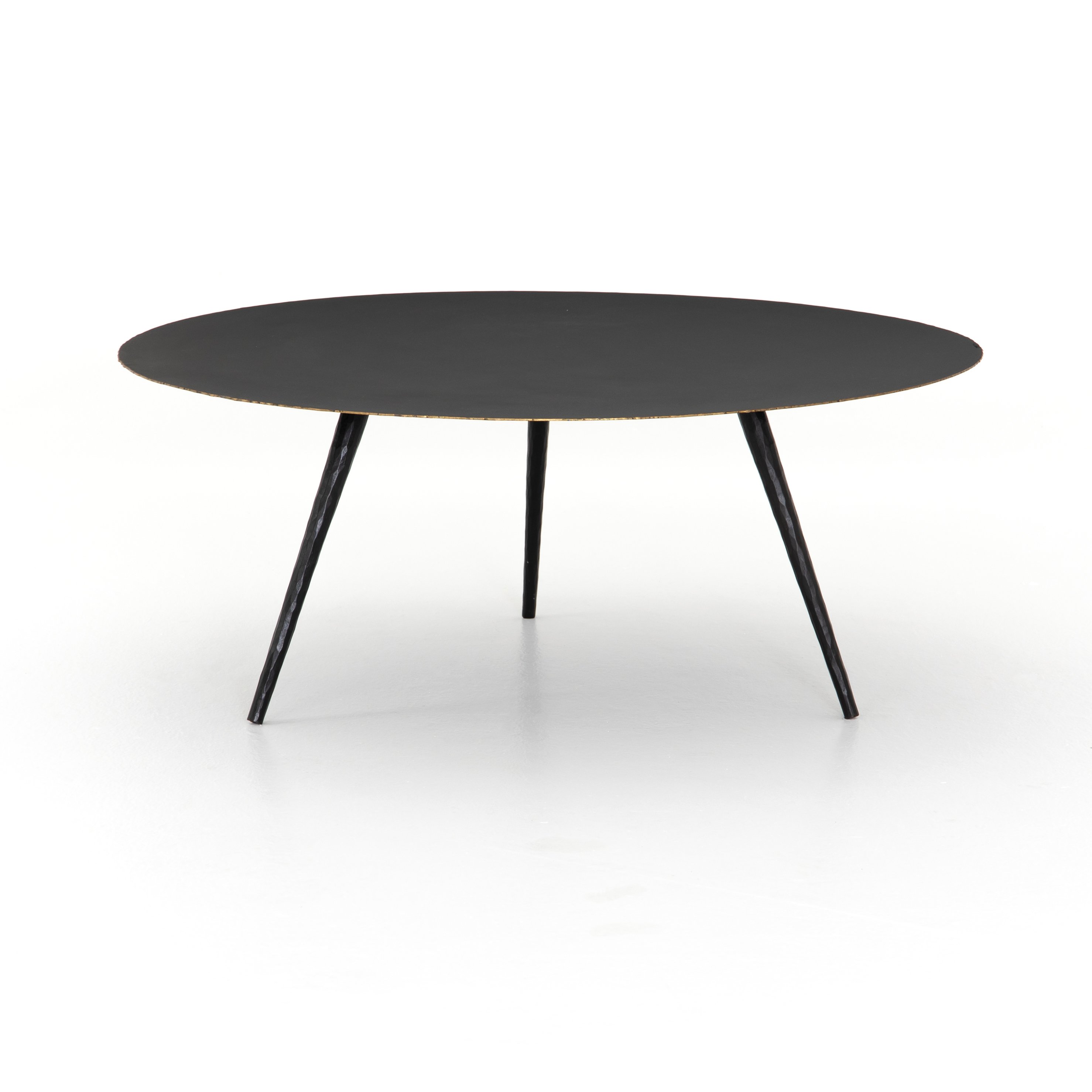 modern black metal circular coffee table
