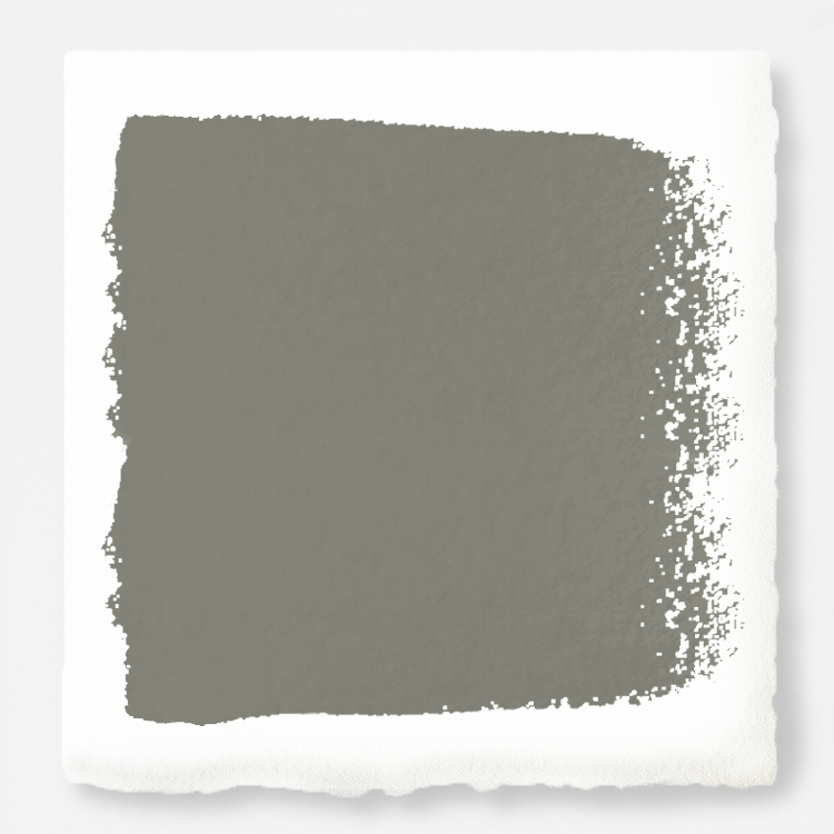 dark gray with olive green undertone paint named boutique gray