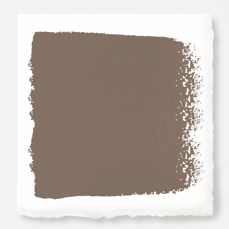 A warm brown with yellow accents interior paint named elemental