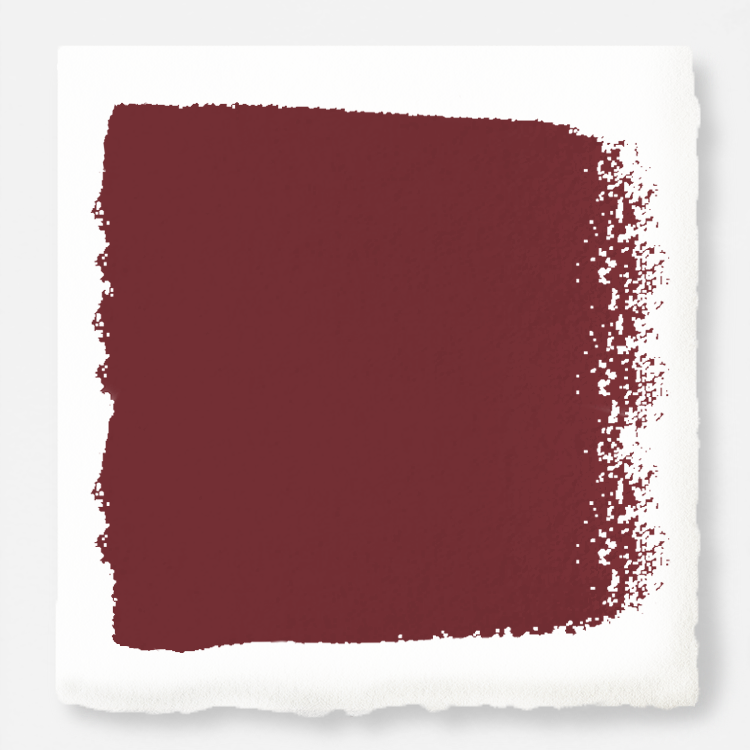 Deep antique red interior paint named by the fireplace