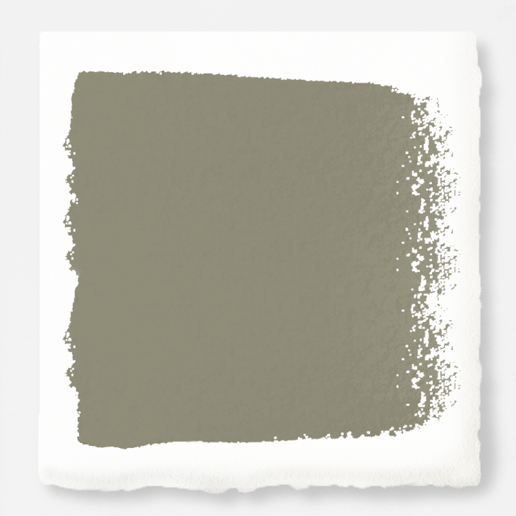 Lighter shade of army green with notes of hazel interior paint named garden party