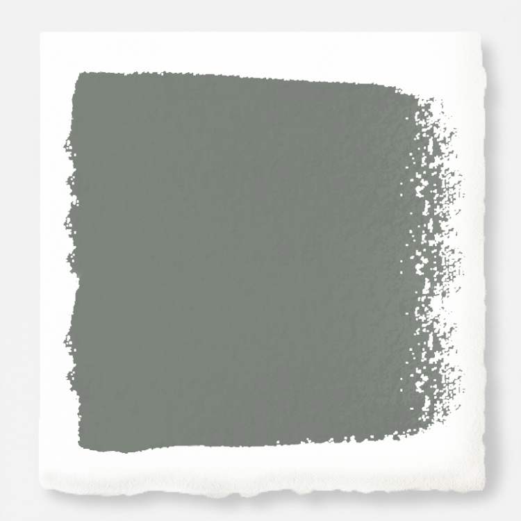 Mid-tone sage green blended with earthy gray interior paint