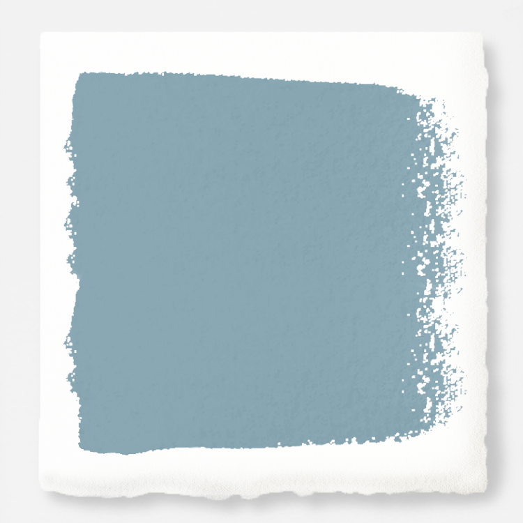 A washed denim blue door and cabinet paint named winter solstice