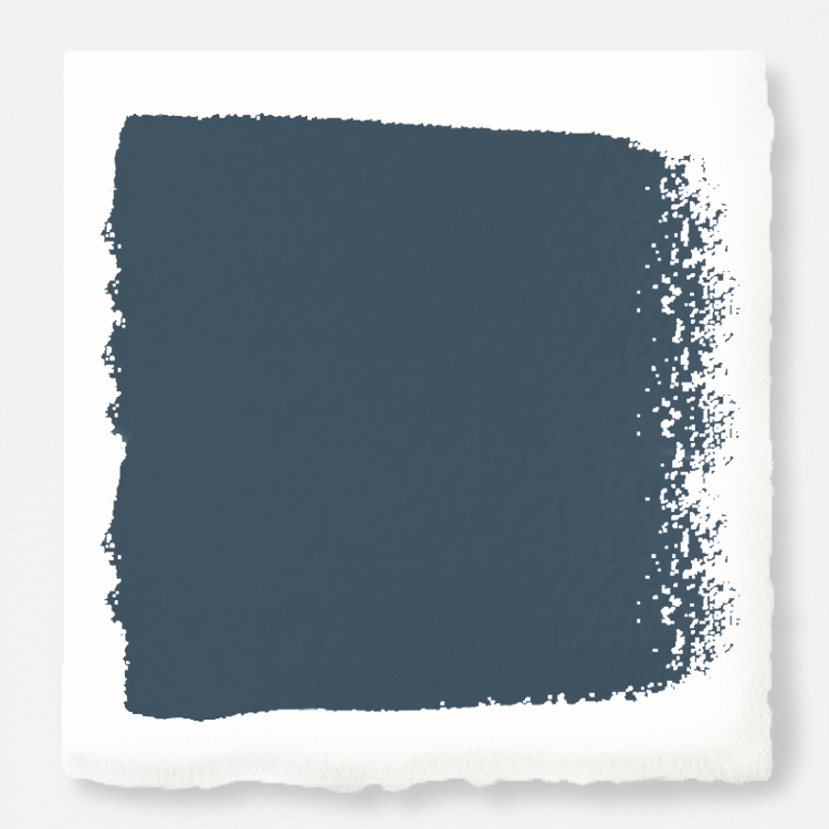 Denim blue slightly muted with gray and silver hues interior paint named bright future