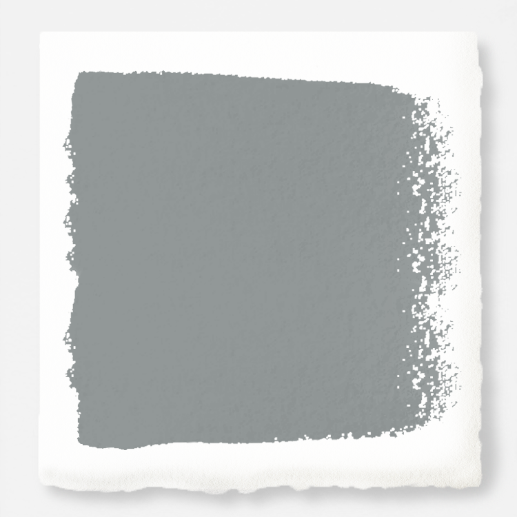 Deep cement gray door and cabinet paint named times past