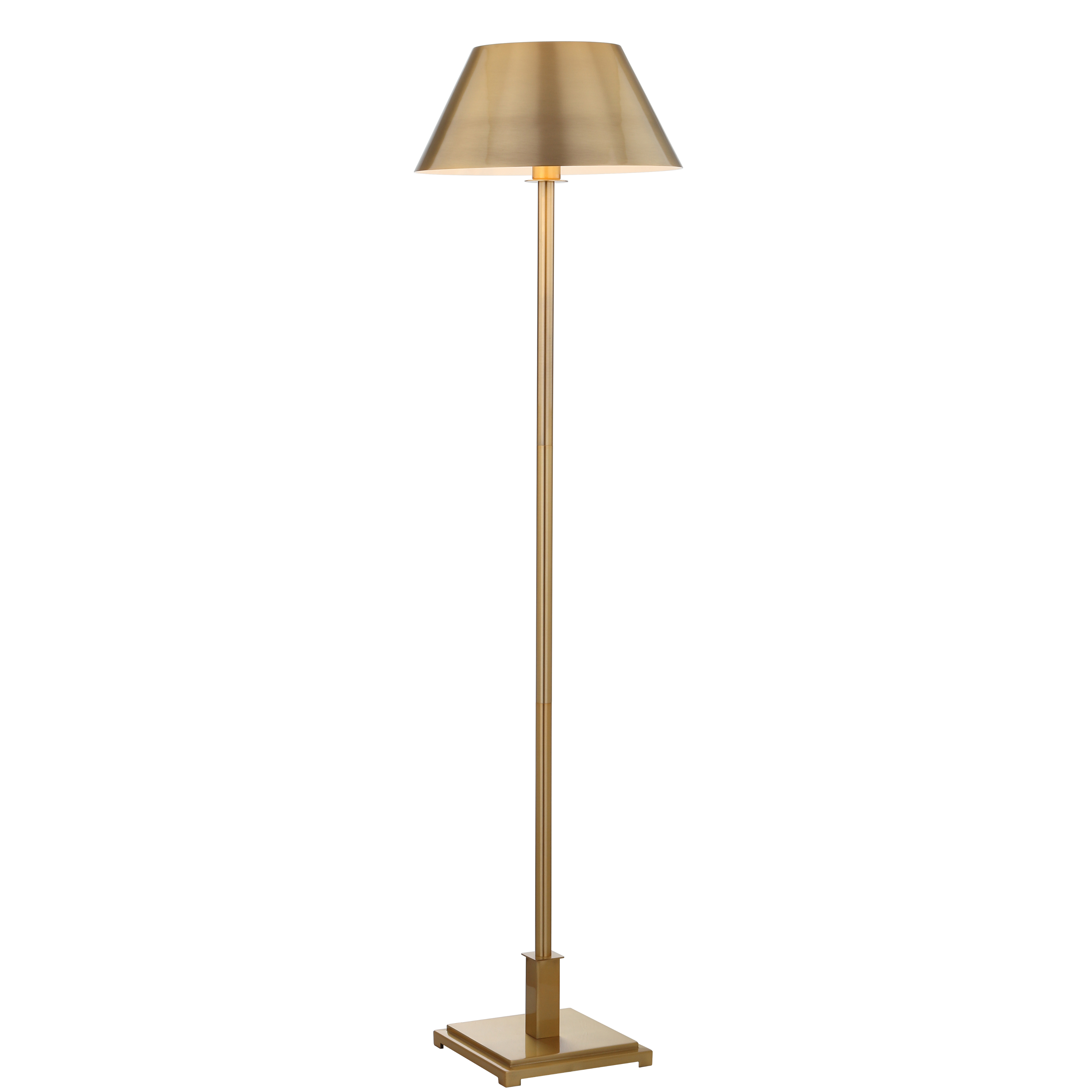 brass metal floor lamp with brass shade
