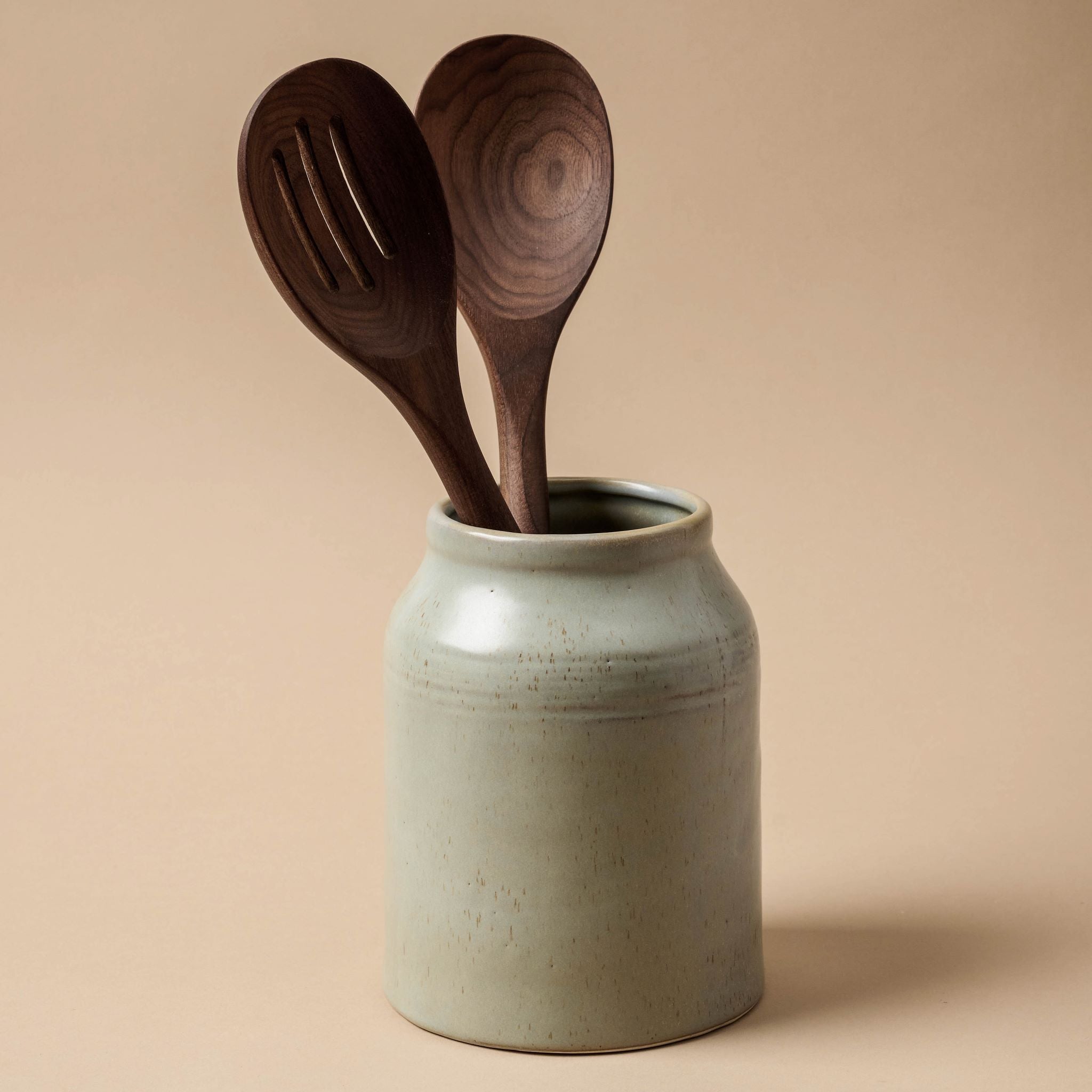 Ceramic Utensil Holder, Ceramic Kitchen Utensils, Light Gray