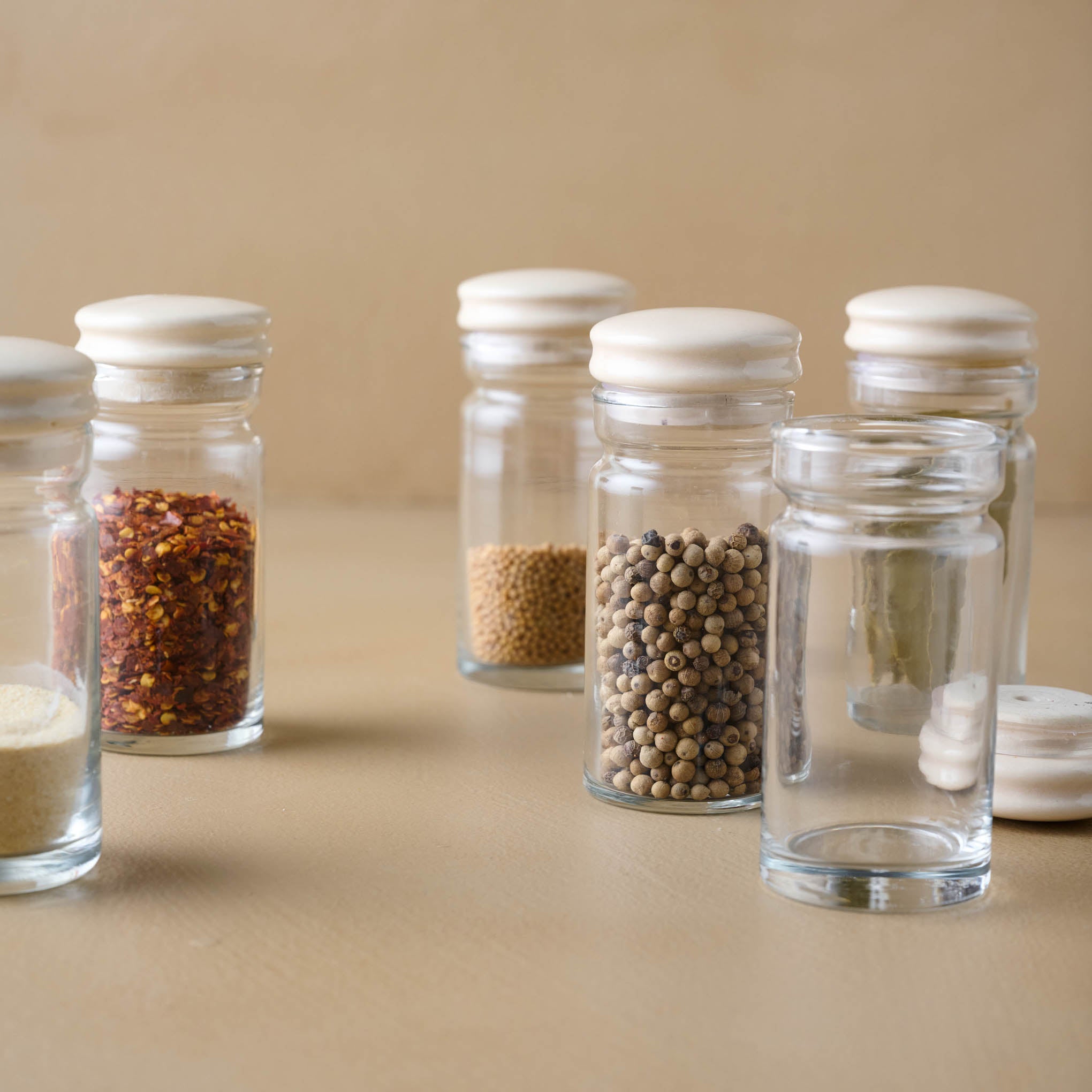 Vintage-Inspired Spice Jars Set of Six - Magnolia