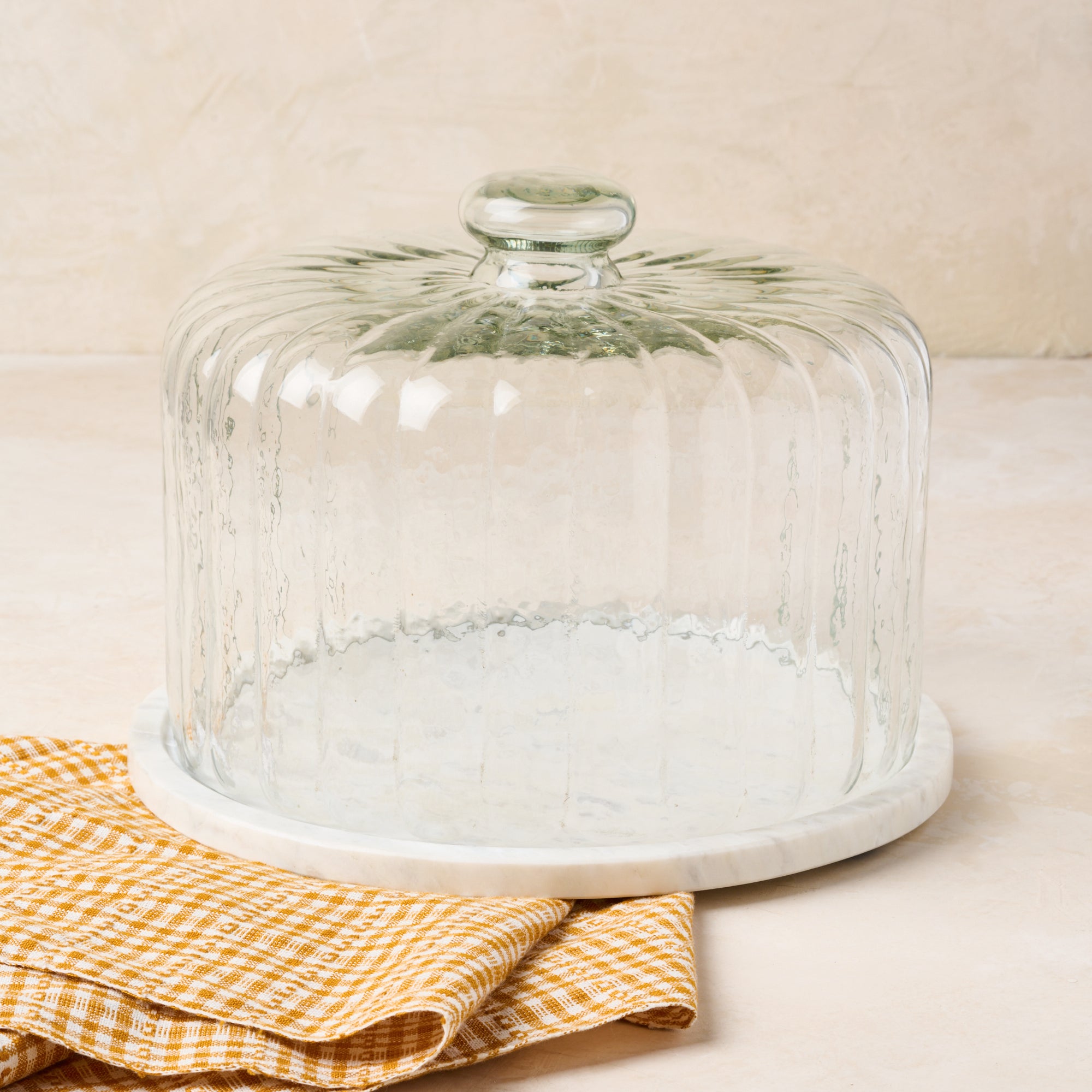 magnolia white marble fluted cake dome $86.00